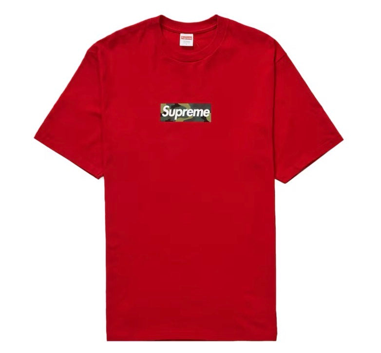 Size L Supreme Camo Box Logo Tee “Red” Brand New