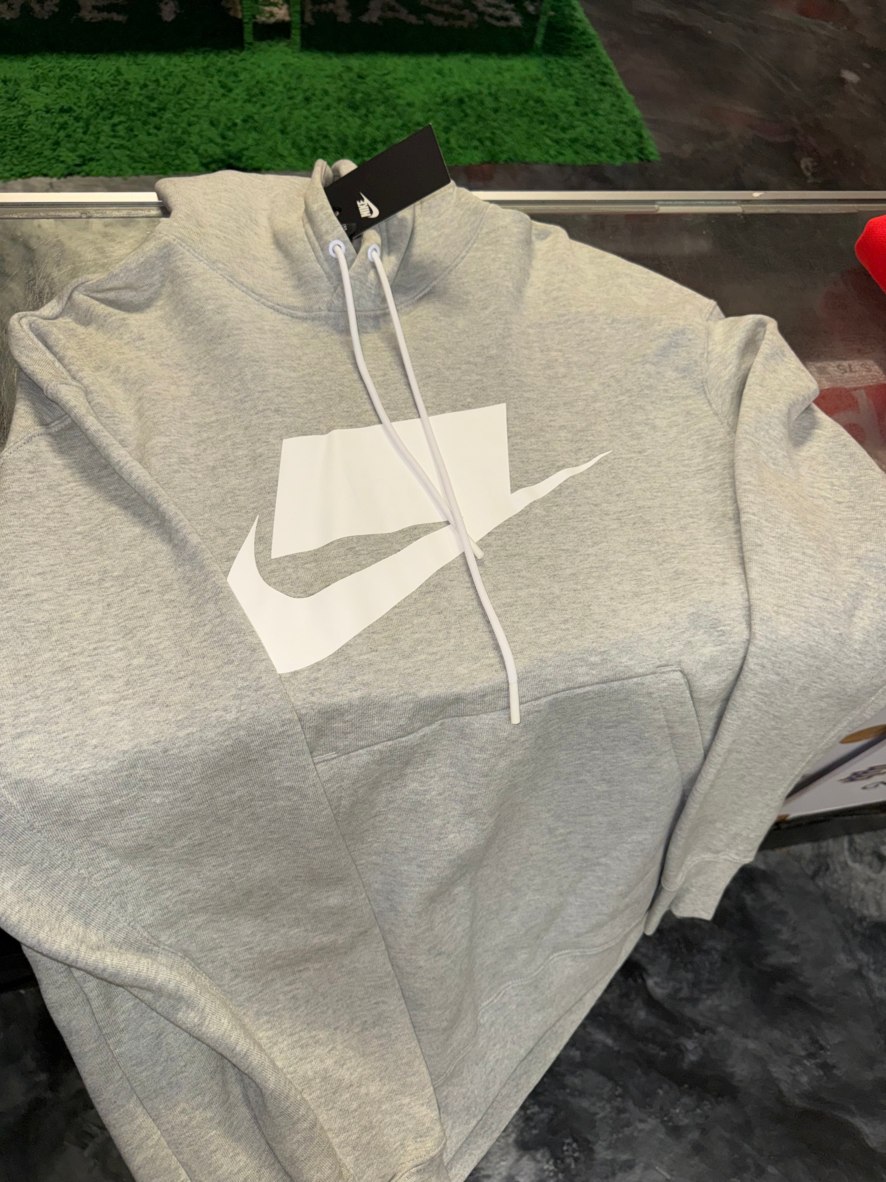 Size M Nike Block Logo Hoodie “Grey” Brand New
