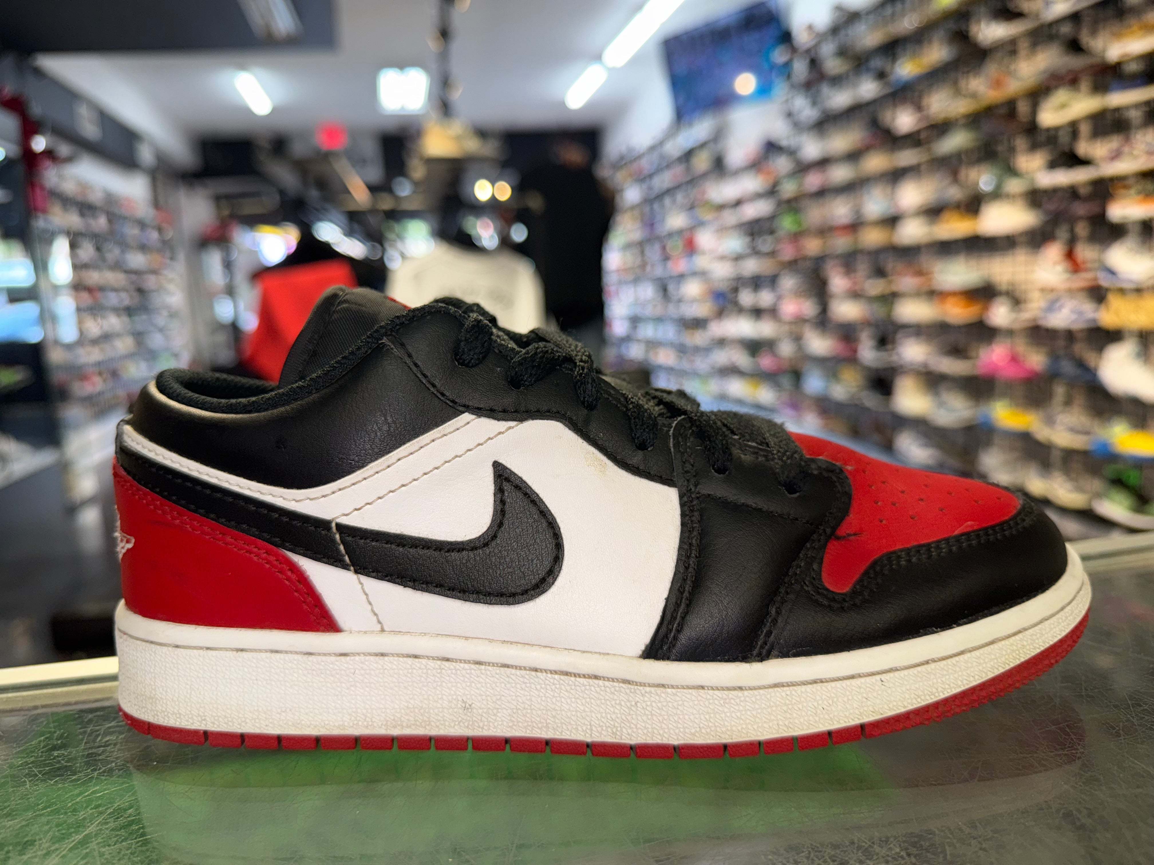 Size 5y Air Jordan 1 Low "Bred Toe 2.0"