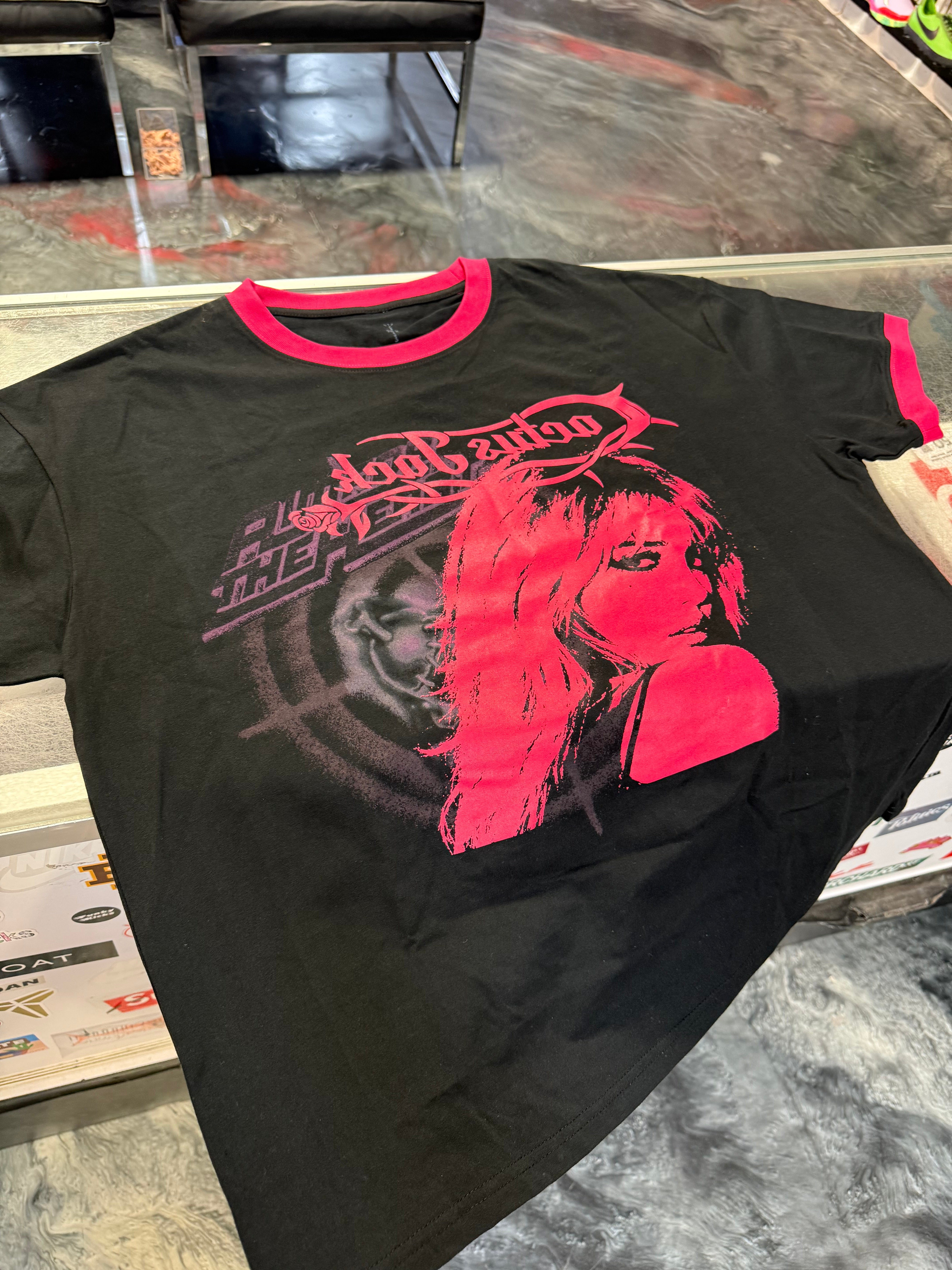 Size M Travis Scott Cactus Jack Ringer Tee “Black/Pink” Brand New