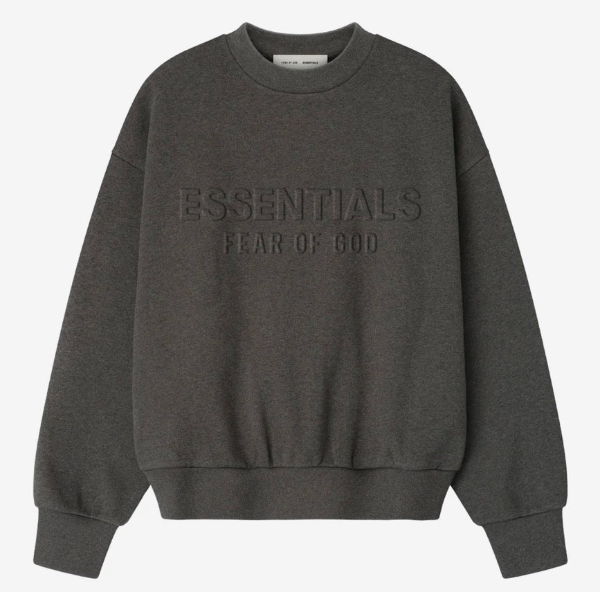 Size S Essentials FOG Embossed Crewneck “Grey” Brand New
