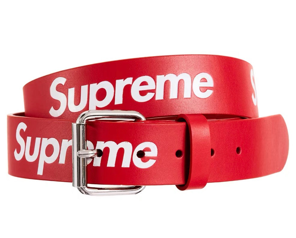 Size S/M (28-32) Supreme Repeat Leather Belt “Red”