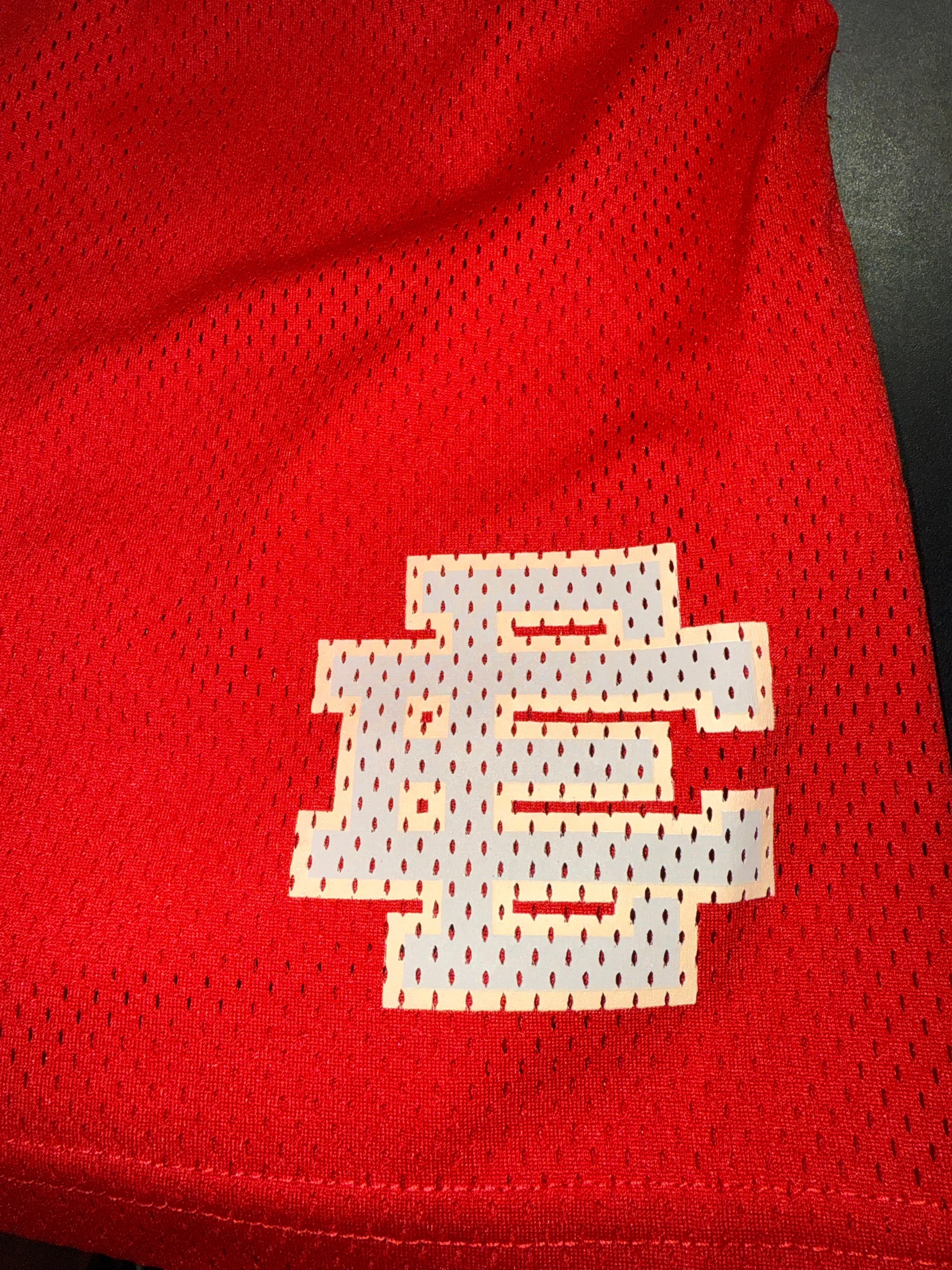 Size M Eric Emanuel EE Shorts “Red/Silver” Brand New