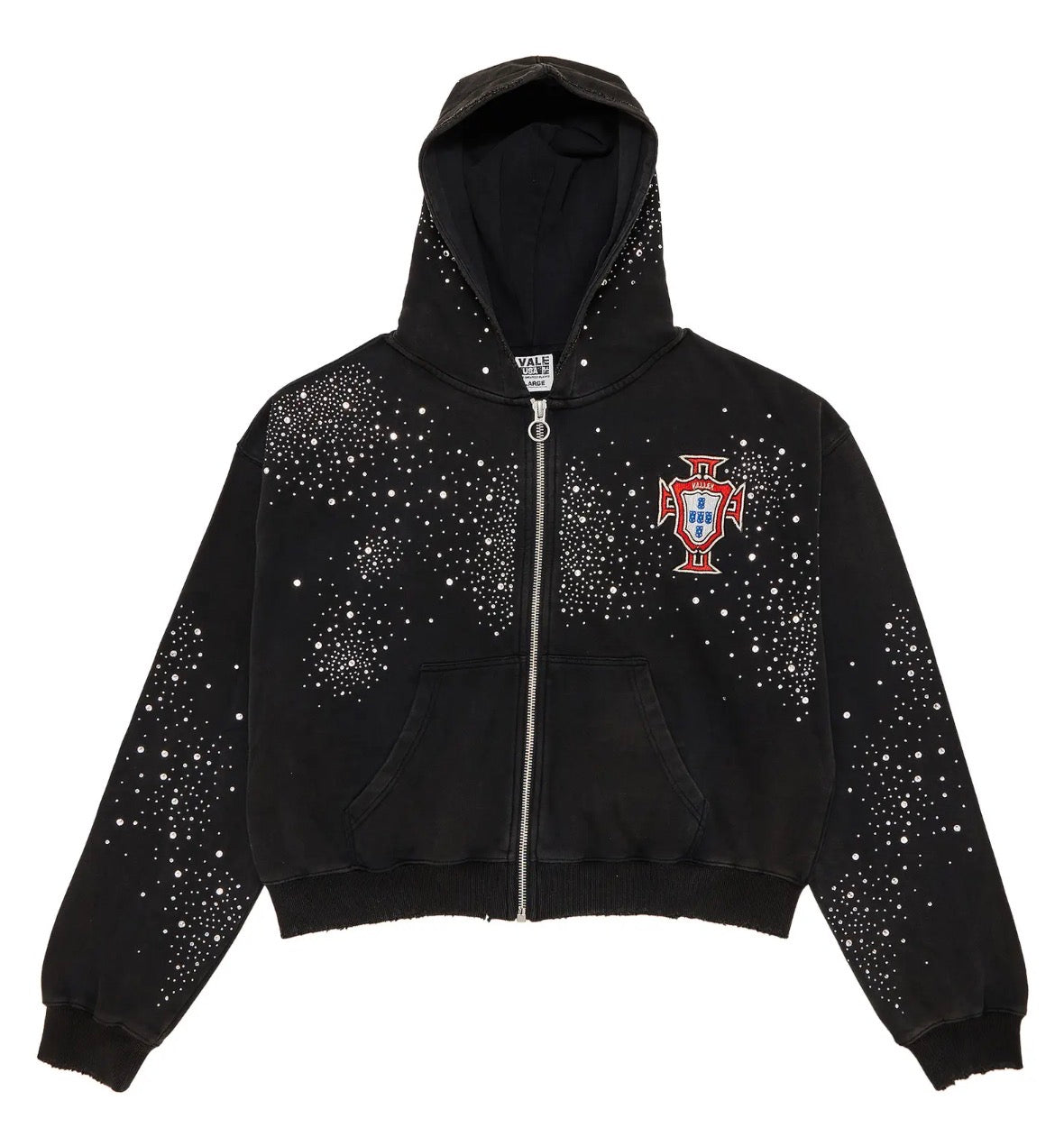 Size XL Vale Forever Pluto Zip Up Hoodie “Black”