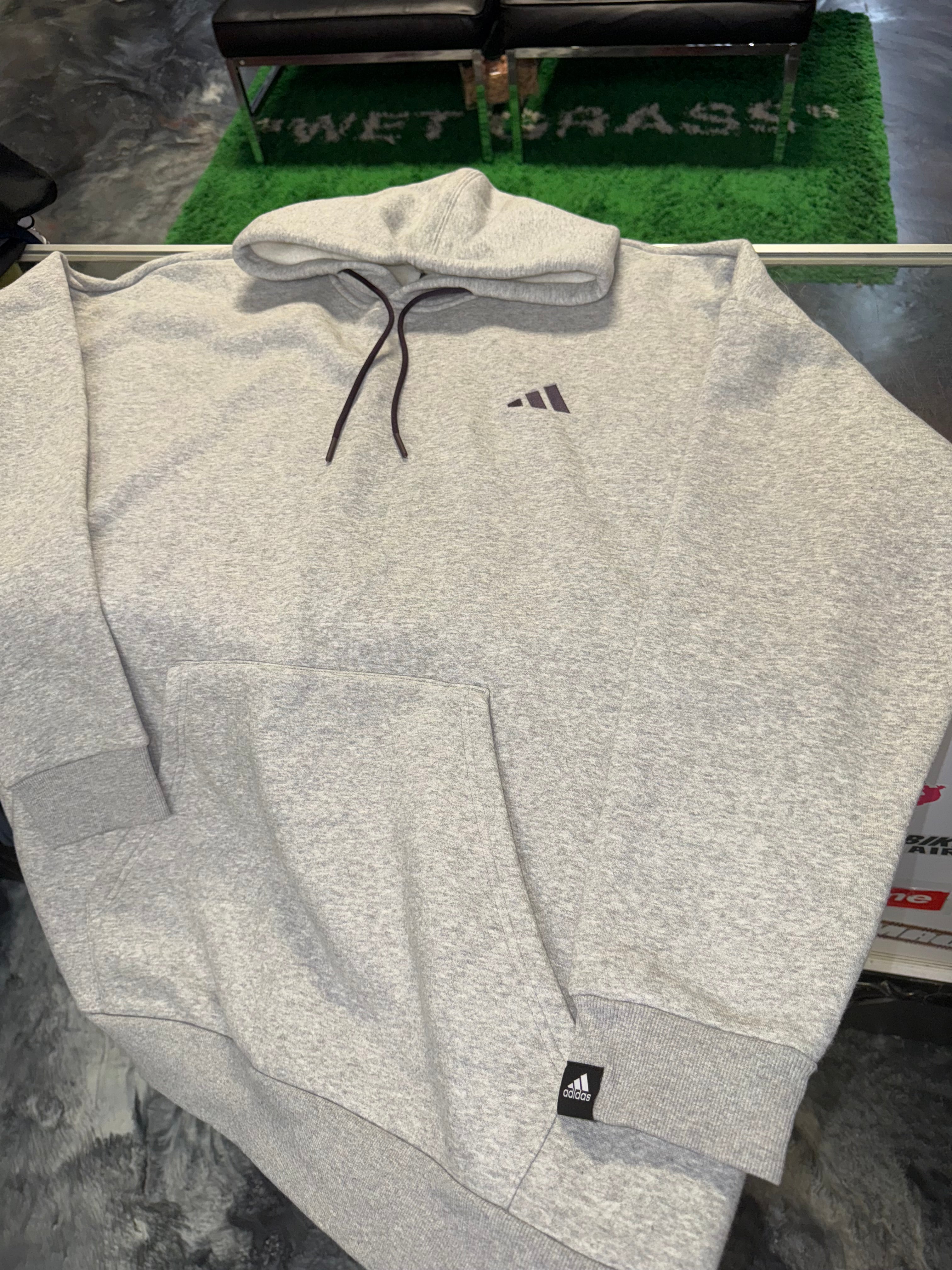 2XL Adidas Fleece Hoodie Grey
