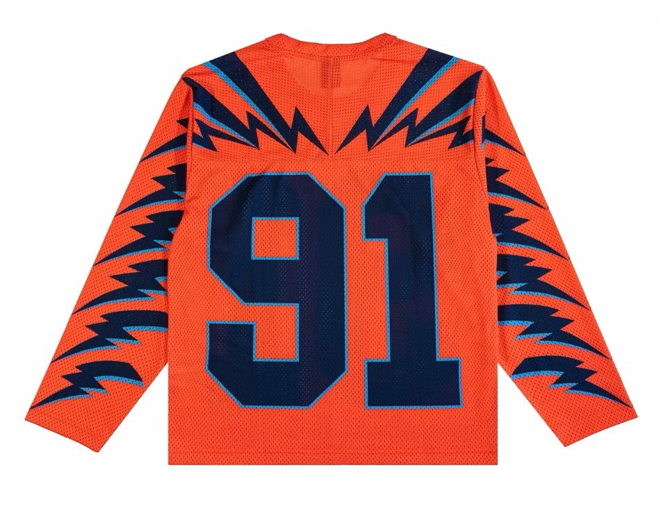 Size S (Fits M) Eric Emanuel EE Sport Jersey “Orange/Blue”