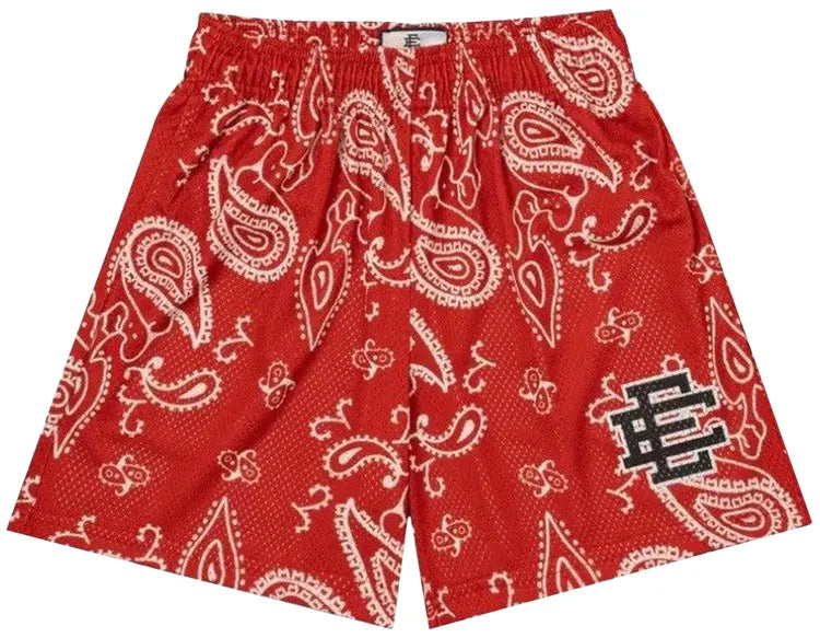 Size L Eric Emanuel EE Shorts “Paisley Red/Black”