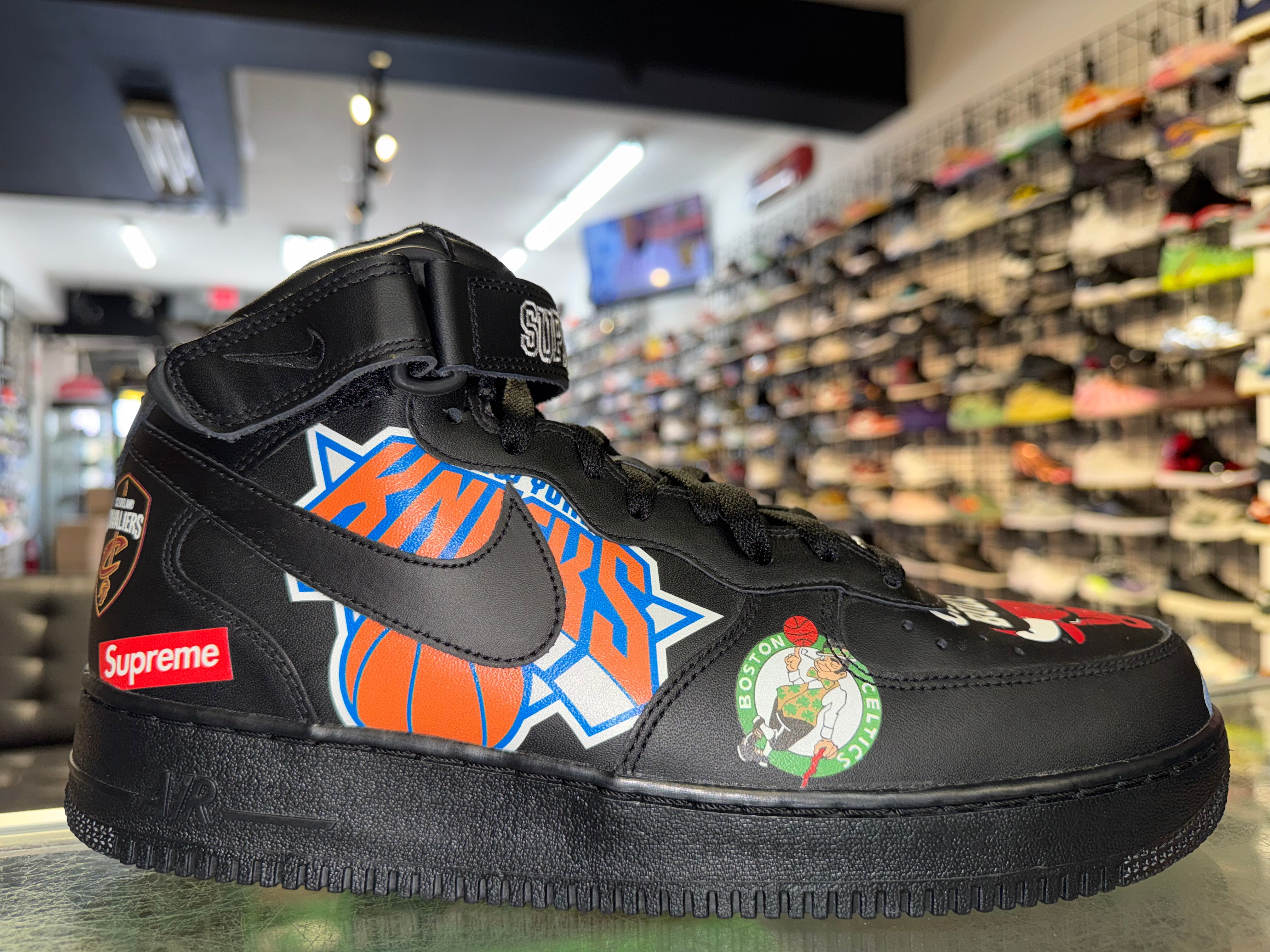 Size 12 Air Force 1 Mid Supreme “NBA Black” Brand New