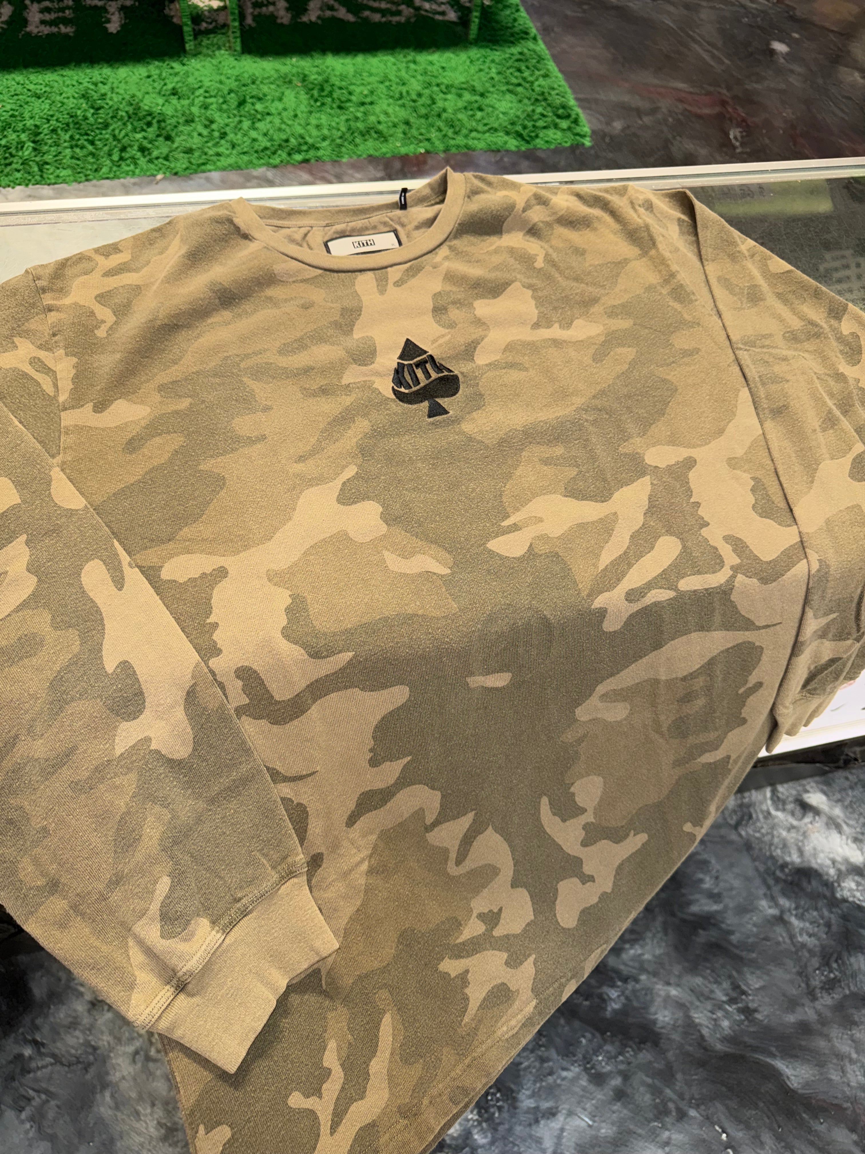 Size XL Kith Spades Long Sleeve “Camo”