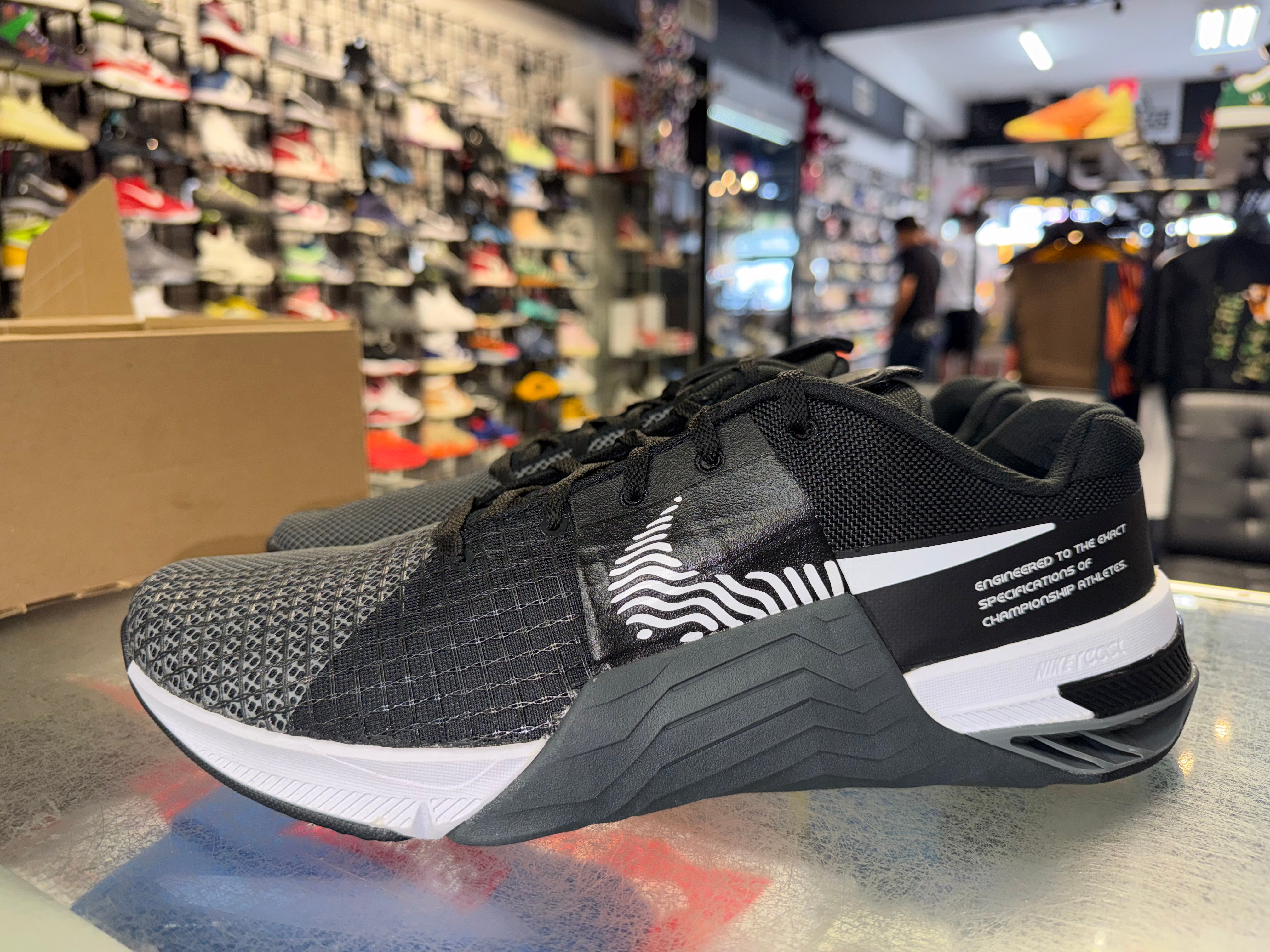 Size 12.5 Nike Metcon 8 "Black White"