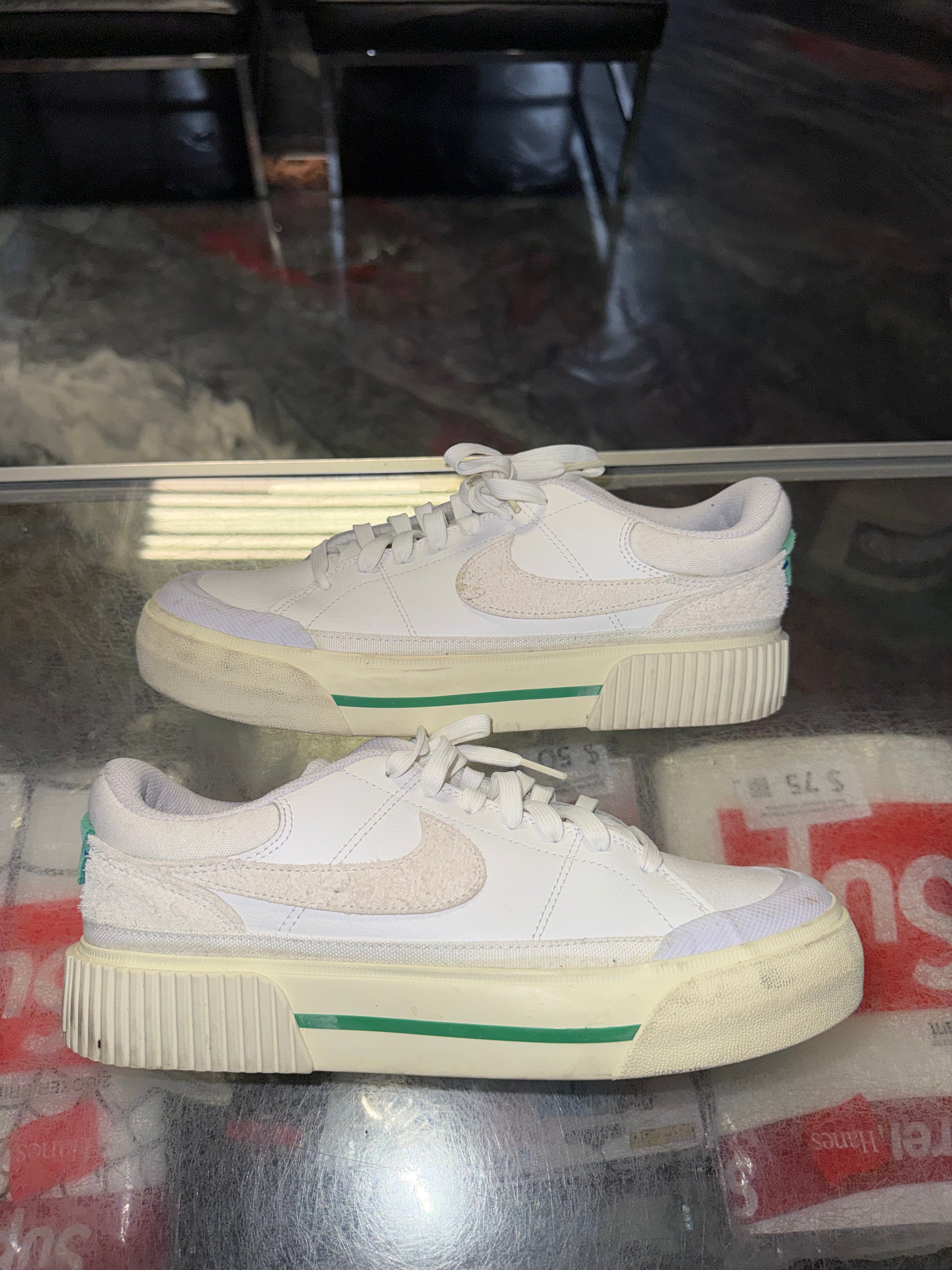 Size 9.5W Nike Court Legacy Lift White Green - NB