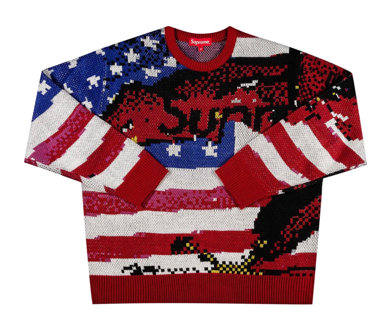 Size M Supreme Digital Flag Sweater “USA”