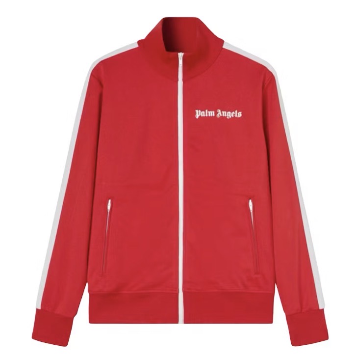Size L (Fits M) Palm Angels Classic Track Zip Up “Red”