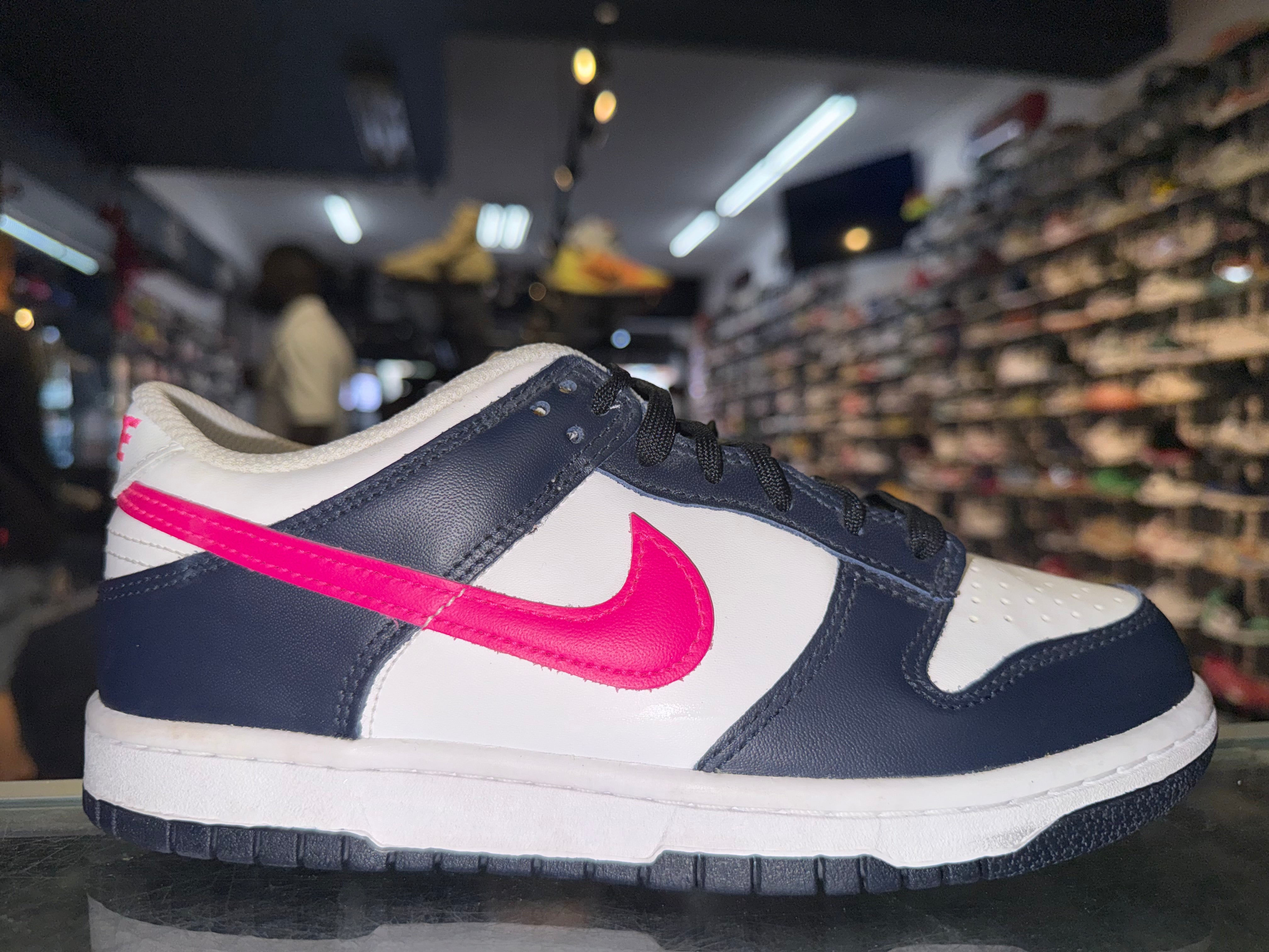 Size 5.5y Dunk Low “Navy/Pink”
