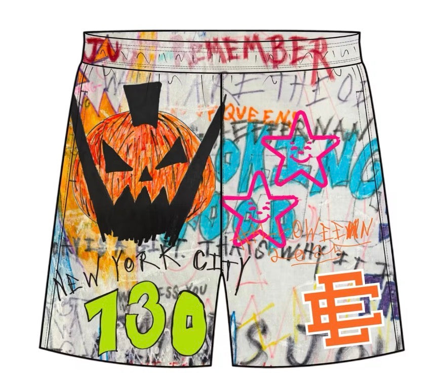Size L Eric Emanuel x ASSPIZZA EE Shorts “Multicolor” Brand New