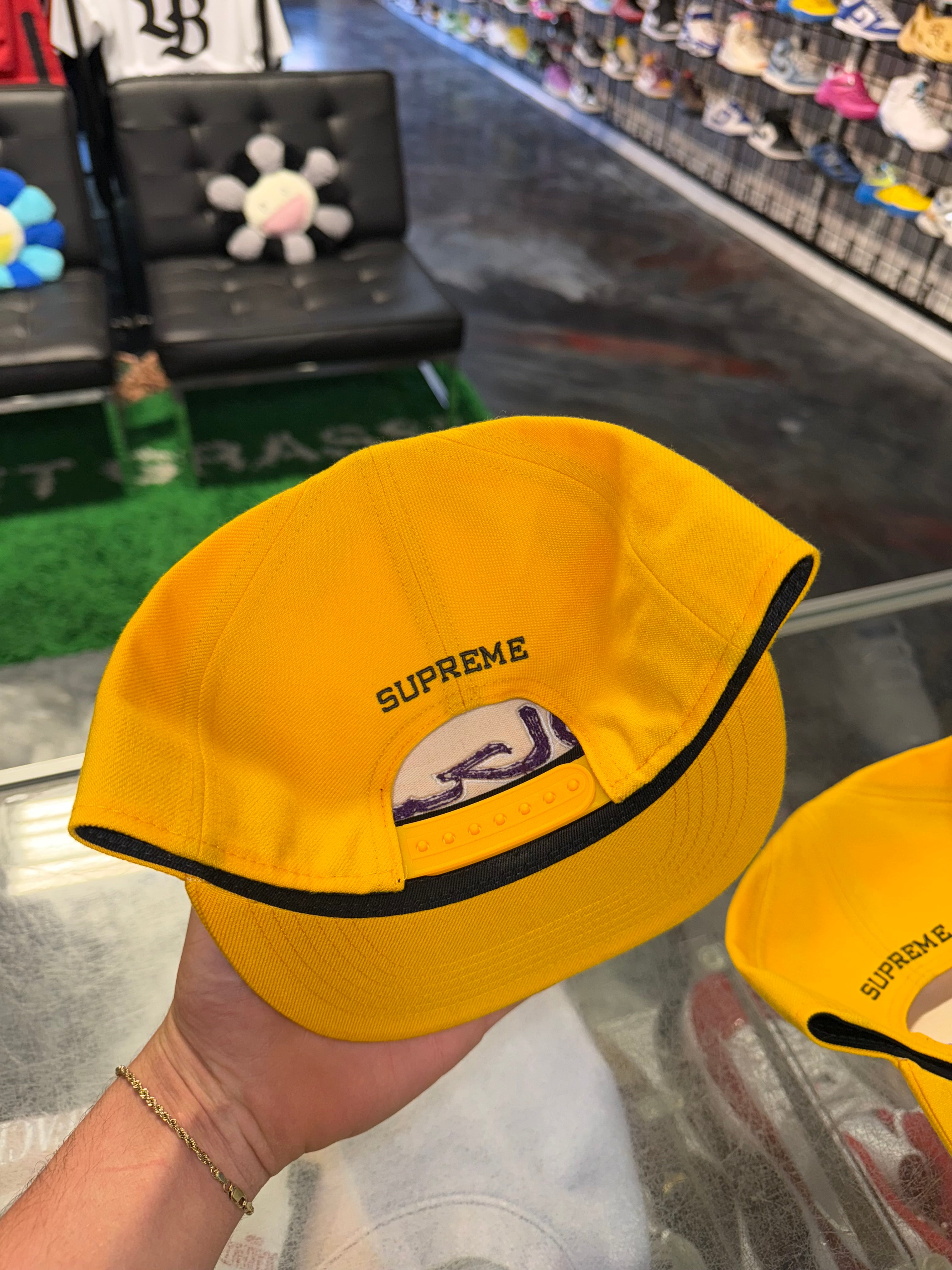 Size OS Supreme Arabic Logo SnapBack Hat “Yellow” Brand New