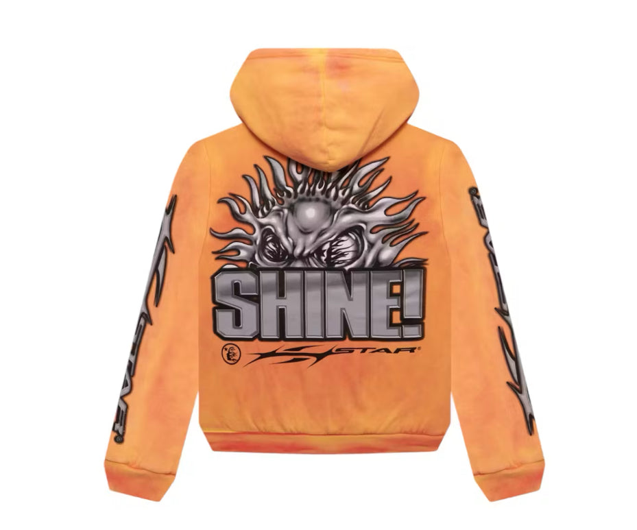 Size S (Fits M) Hellstar Airbrush Logo Zip-Up “Sun” Brand New