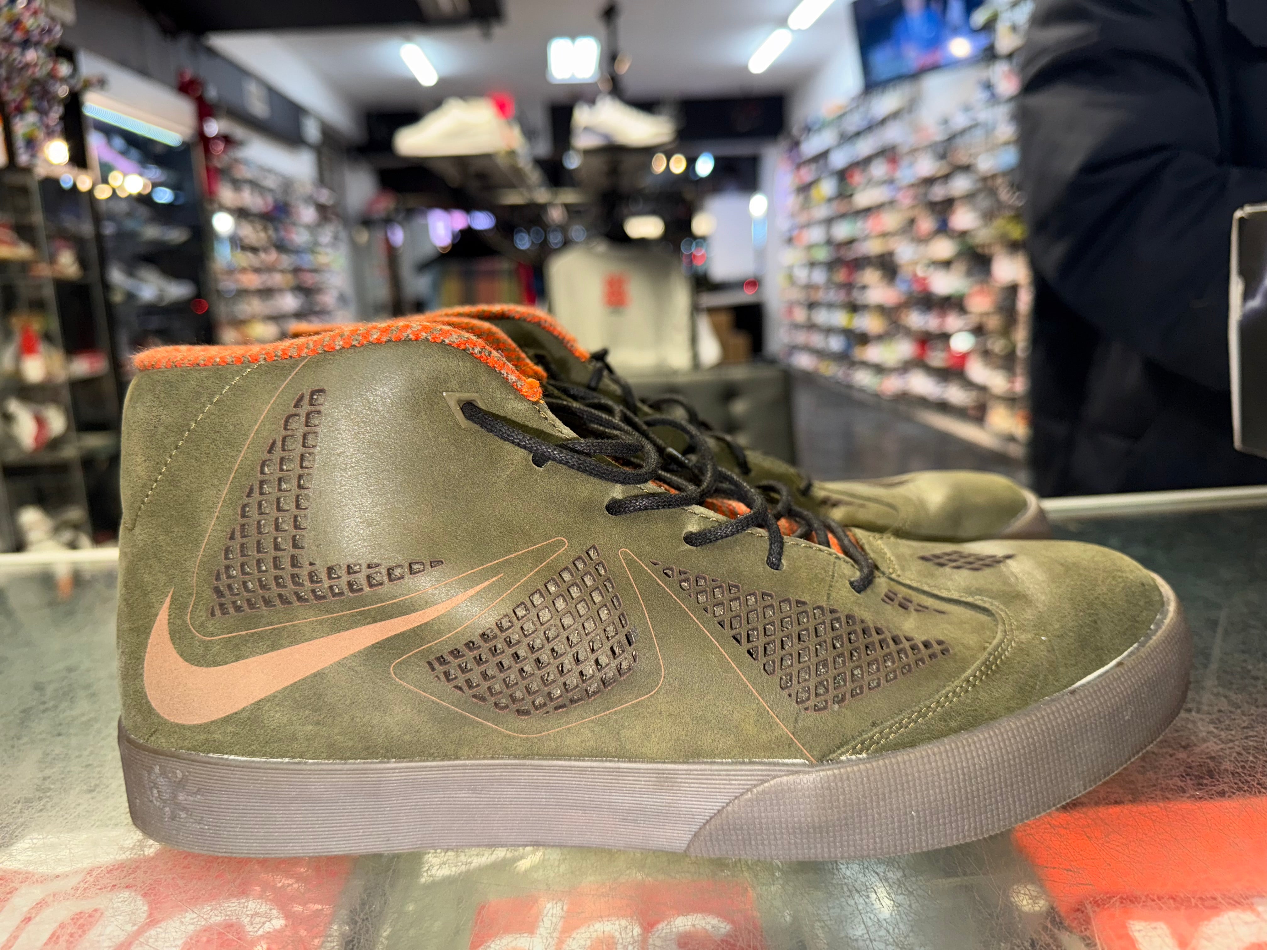 Size 12 Lebron X NSW Lifestyle "Olive" - NB