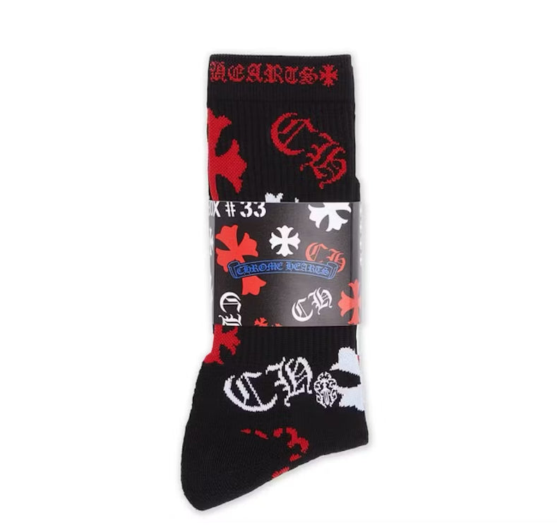 Size L (9-13) Chrome Hearts Stencil Socks “3 Pack” Brand New