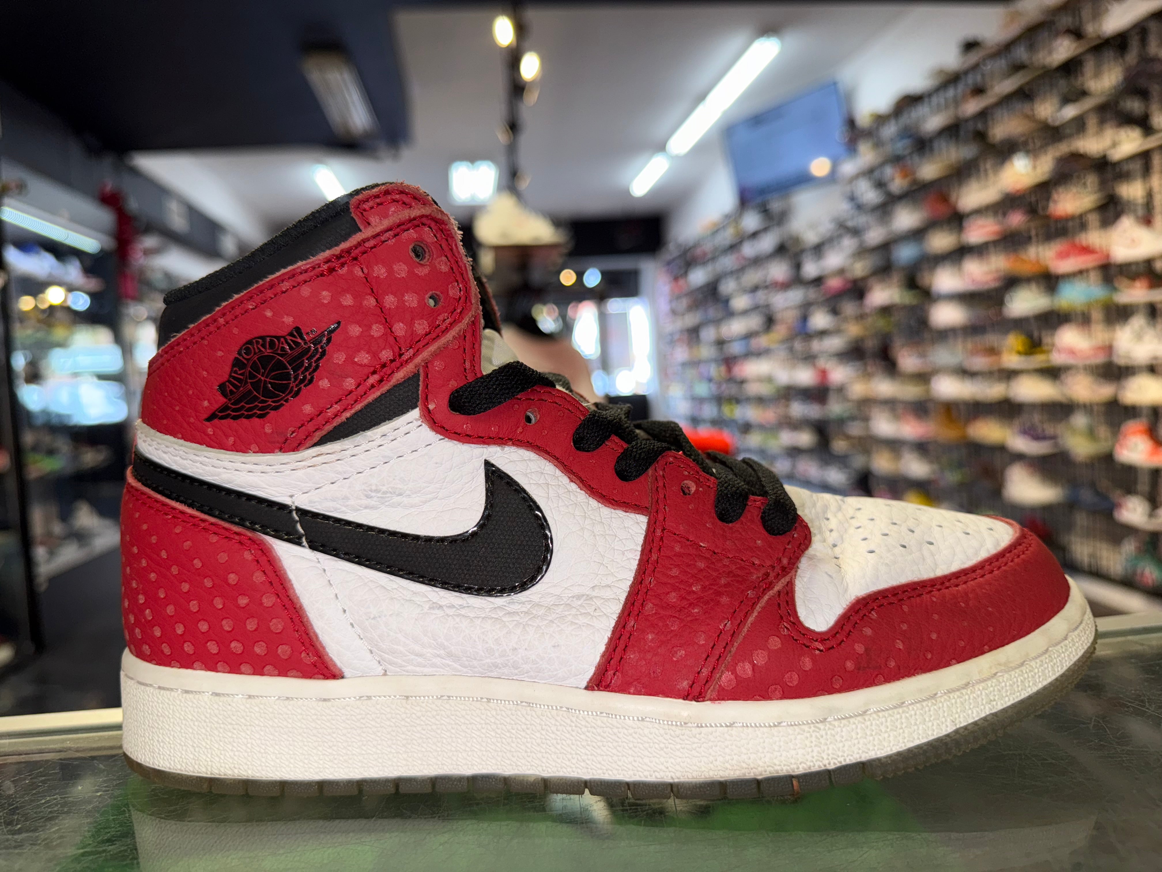 Size 5.5y Air Jordan 1 Spider-Man "Origins Story"