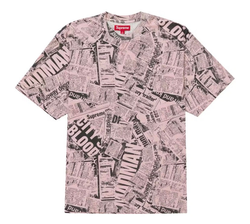 Size XXL Supreme Newspaper Tee “Pink” Brand New