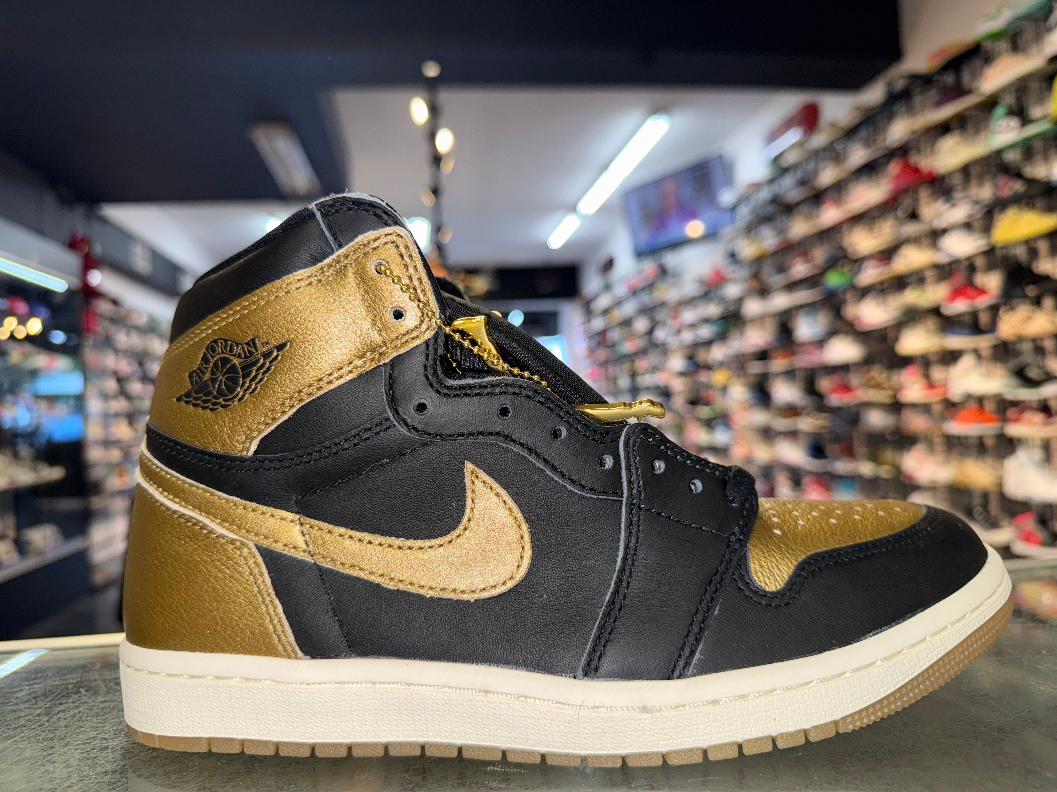 Size 9 Air Jordan 1 "Black Metallic Gold" Brand New