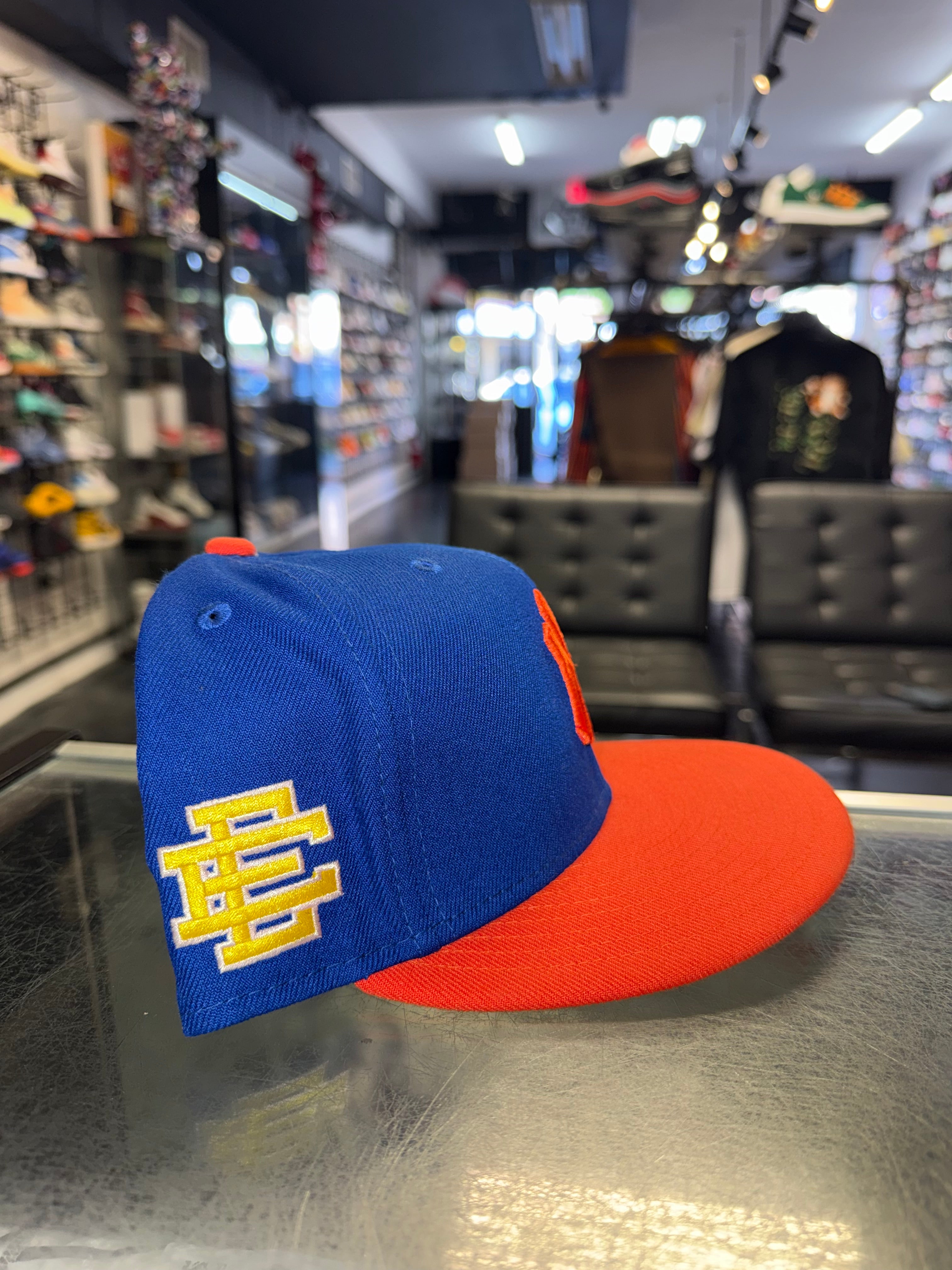 Size 7 1/8 Eric Emanuel New Era Yankee Fitted Hat “Knicks”