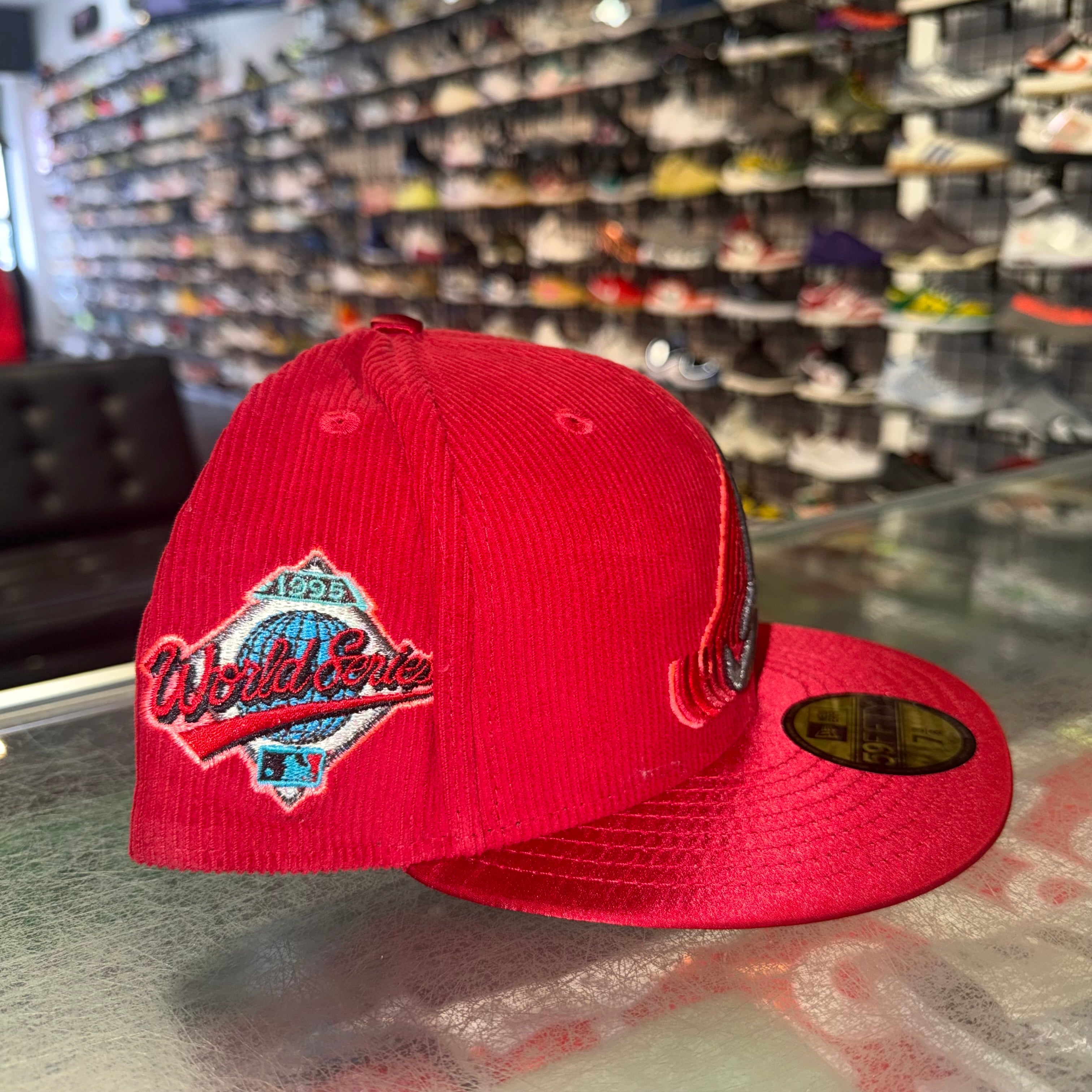 Size 7 3/8 New Era Fitted Hat “Braves Corduroy Red” Brand New