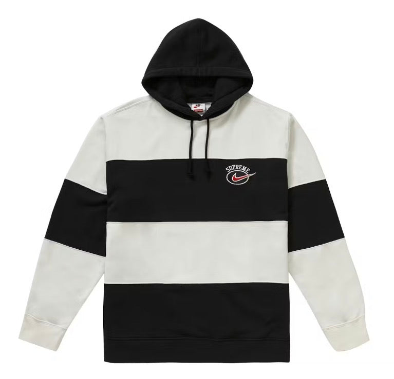Size L Supreme x Nike Striped Hoodie “Black”