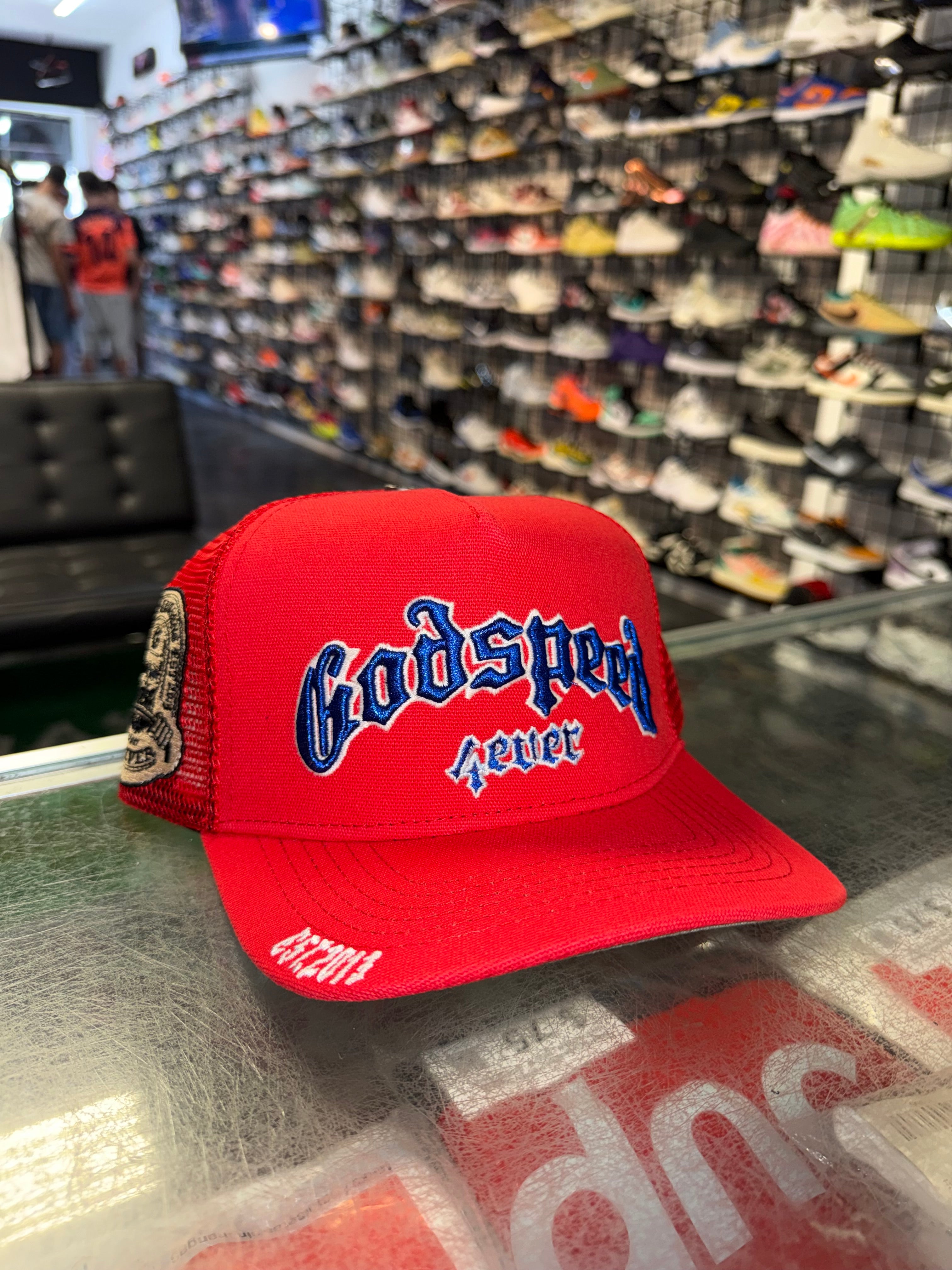 Size OS Godspeed 4Ever Trucker Hat “Red/Blue” Brand New