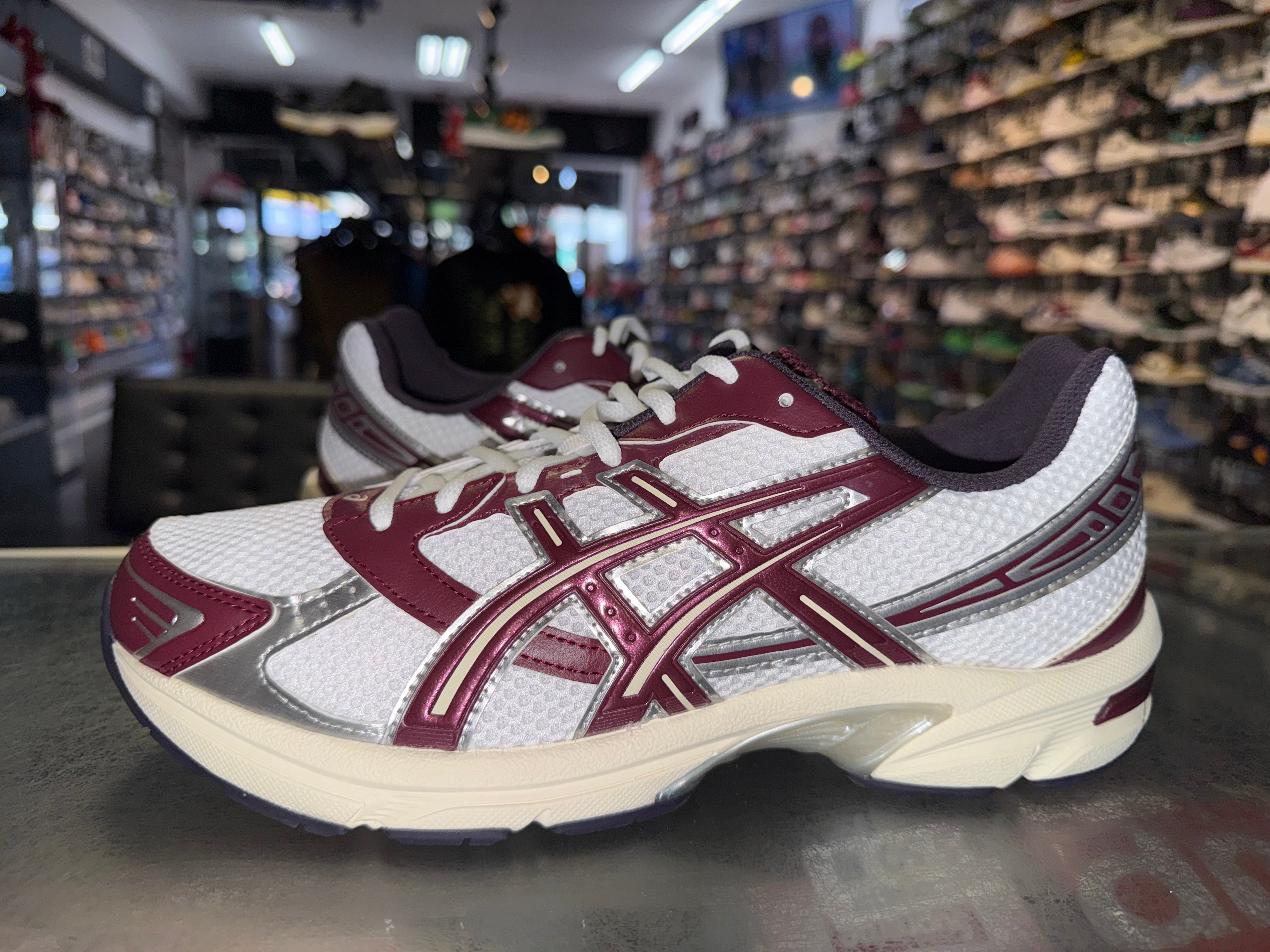 Size 10.5 Asics Gel-1130 "White Maroon Banner"