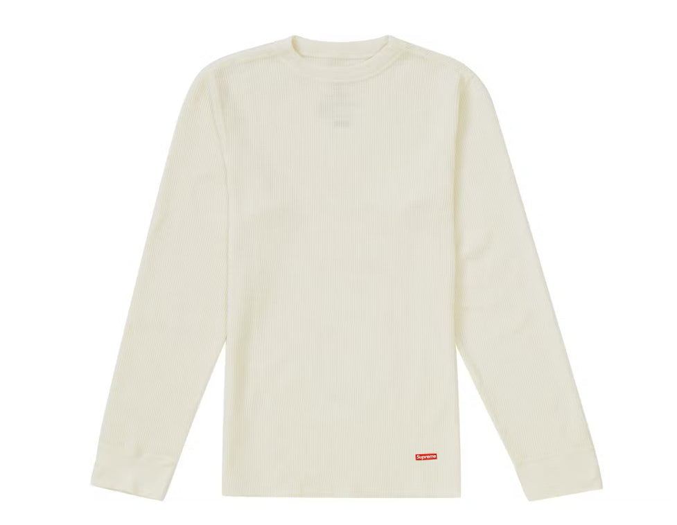 Size S Supreme Hanes Thermal Crewneck “Natural” Brand New