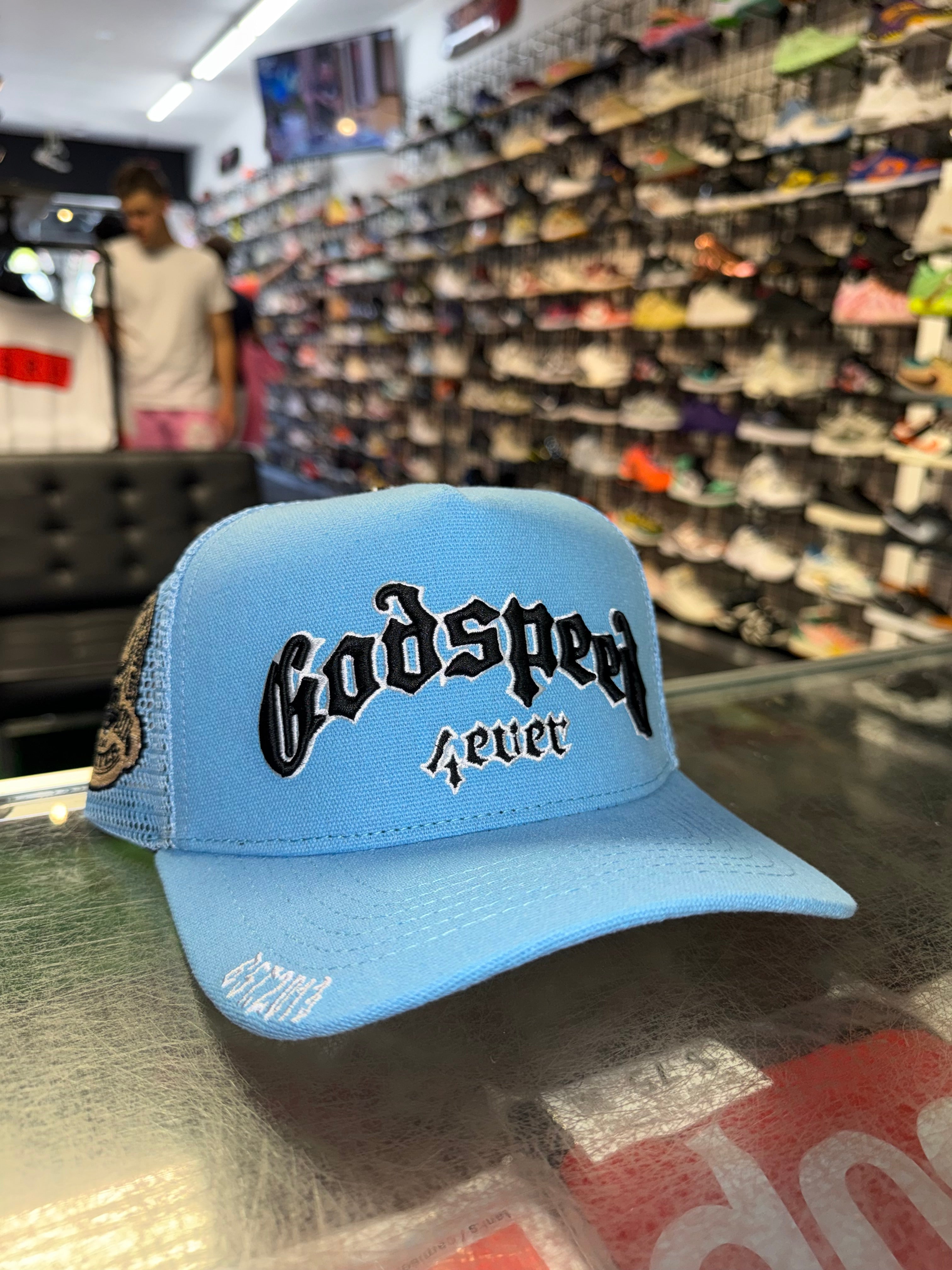 Size OS Godspeed 4Ever Trucker Hat “UNC/Black” Brand New
