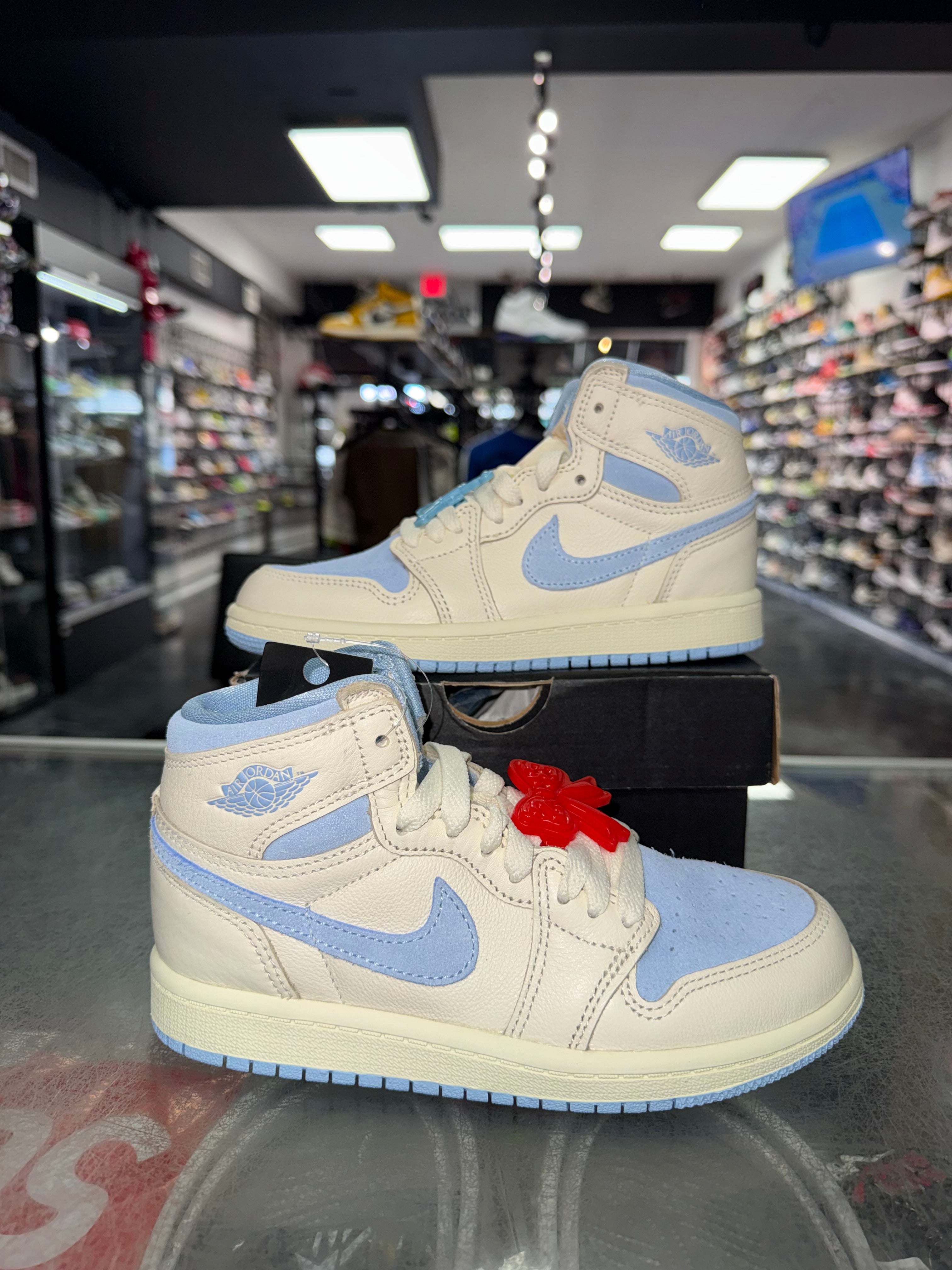 Size 1y Air Jordan 1 "Pale Ivory Psychic Blue" (PS) Brand New