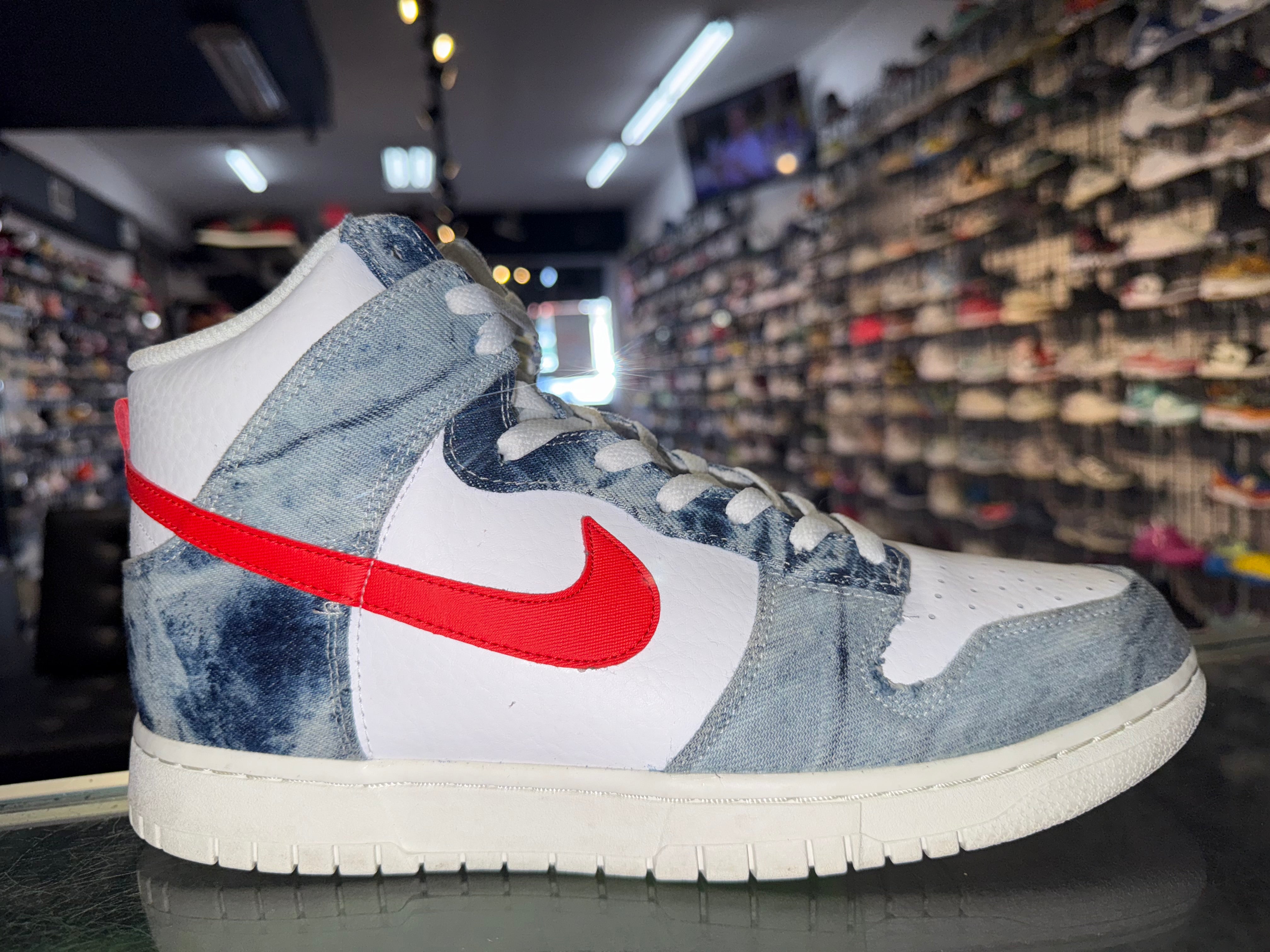 Size 9.5 (11W) Dunk High "Washed Denim Pack"