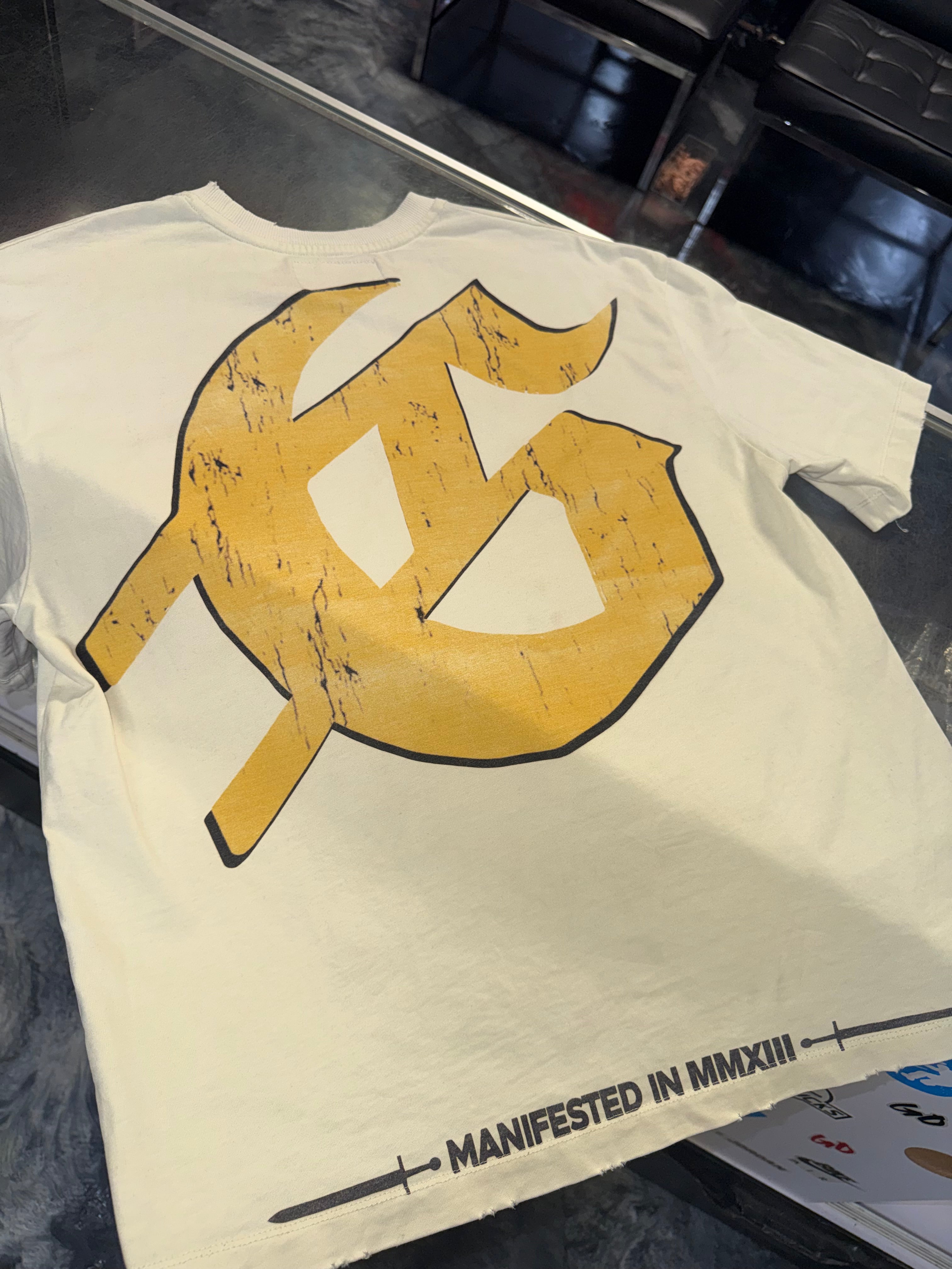 Size XS (Fits S) Godspeed Liberty Tee “Cream”