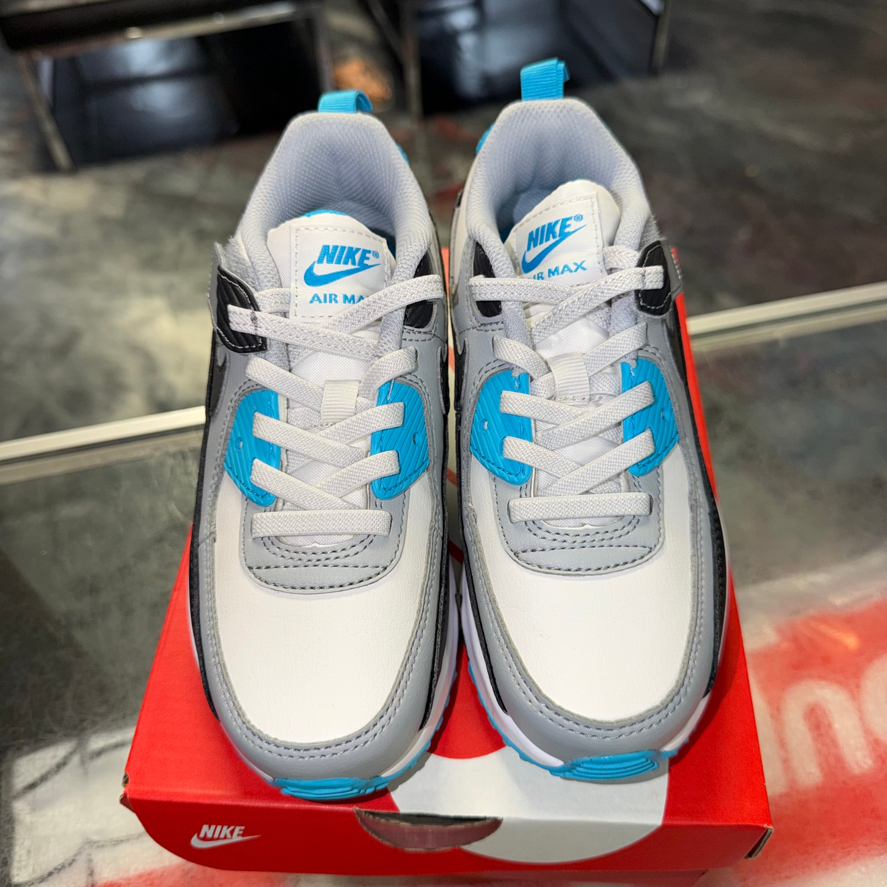 Size 13.5c Air Max 90 EasyOn "Platinum Blue Tint" (PS) Brand New
