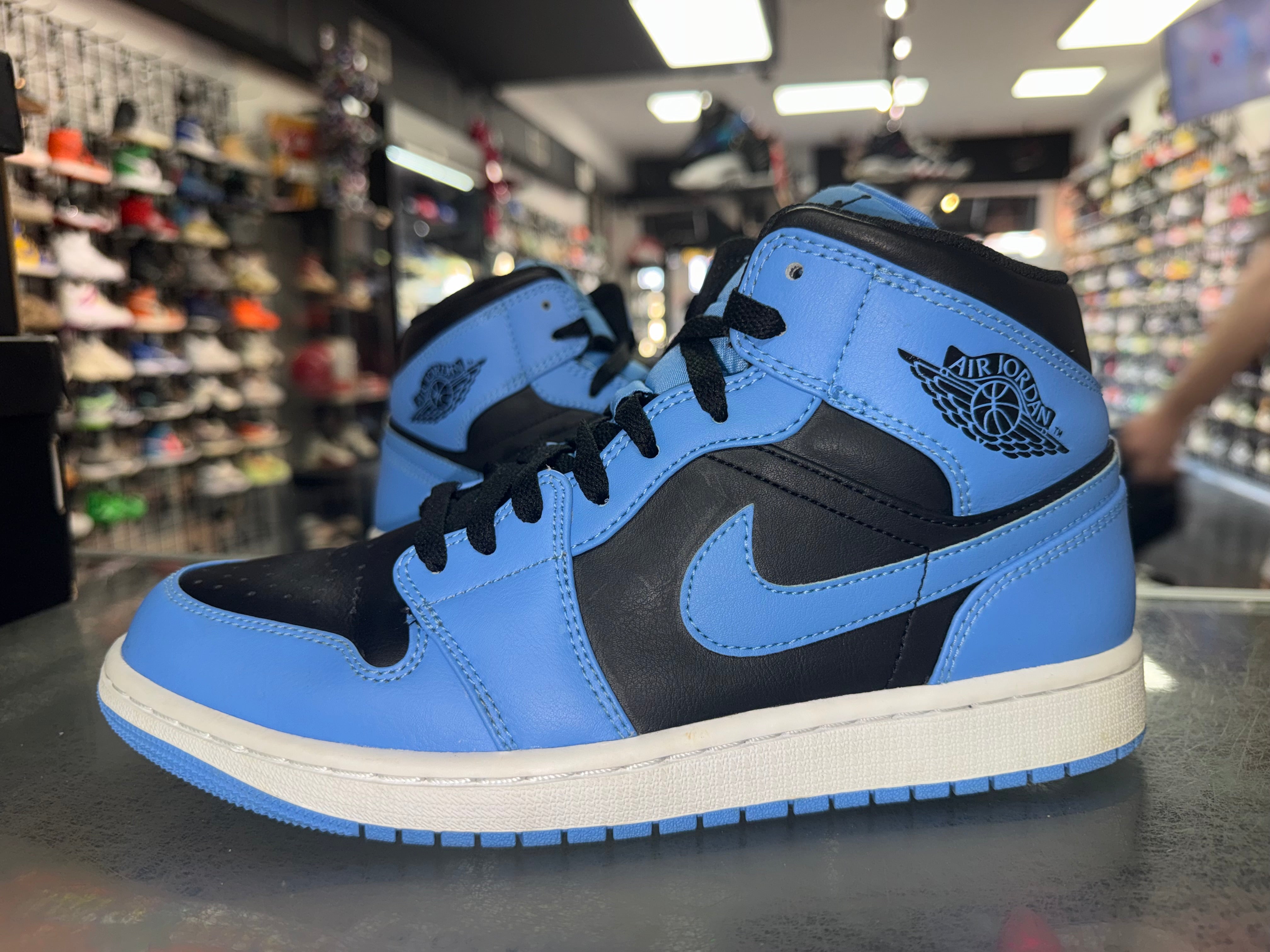 Size 9 Air Jordan 1 Mid "Blue Black"
