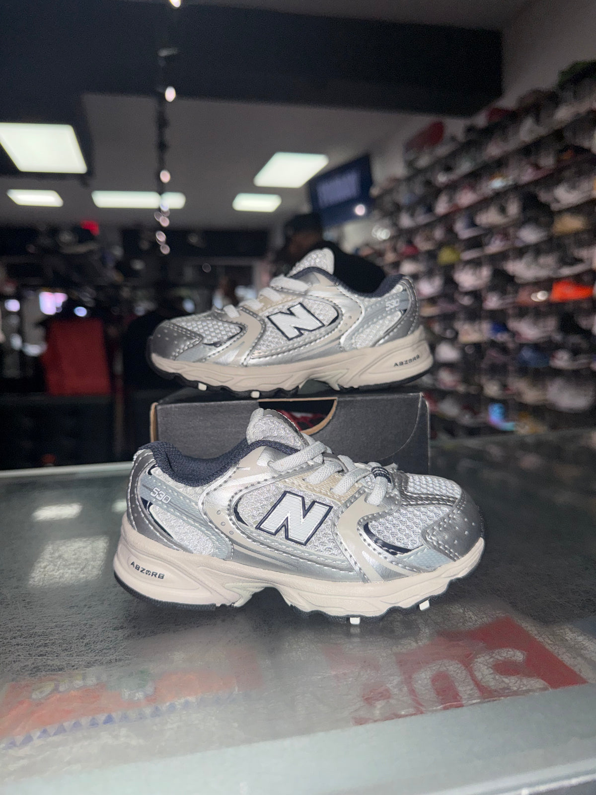Size 7c New Balance 530 "Blue Silver" (TD)