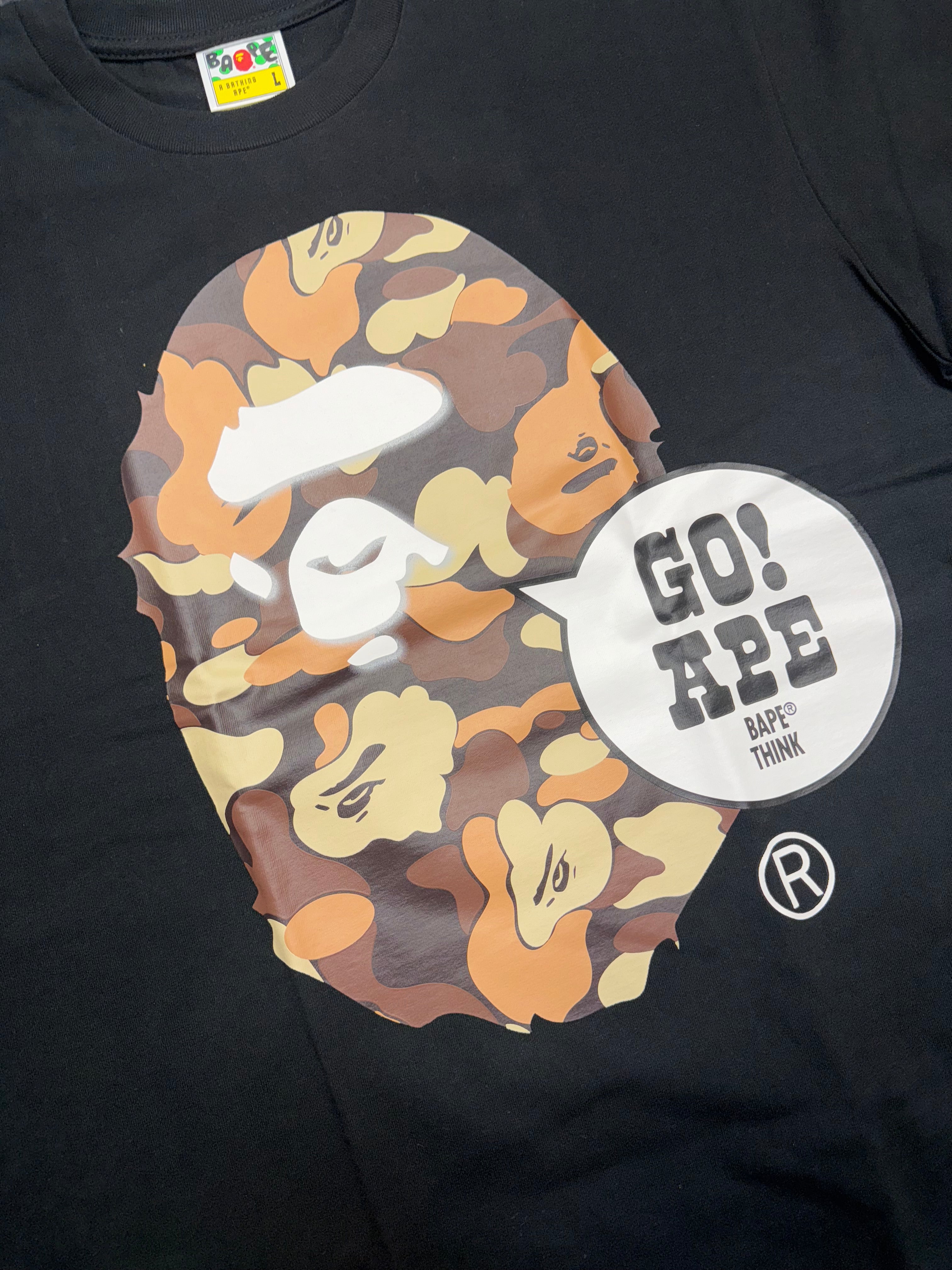 Size S Bape Go Ape Think Tee "Black Camo" Brand New