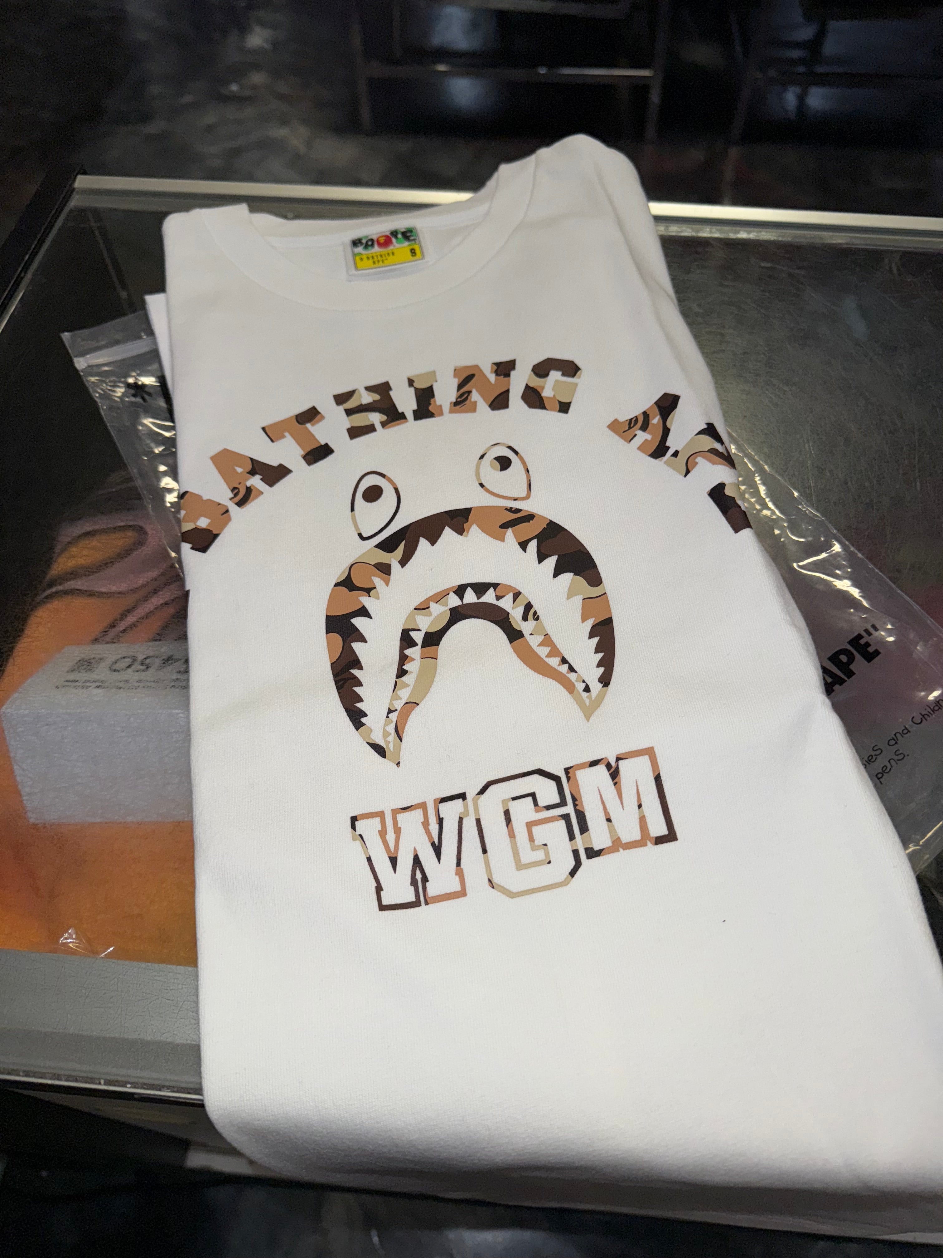 Size S Bape Think World Gone Mad Tee "White Desert Camo" Brand New