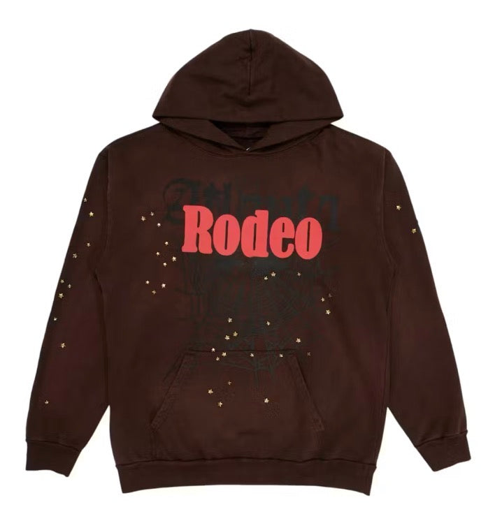 Size M Sp5der x Cactus Jack Rodeo Hoodie “Brown”