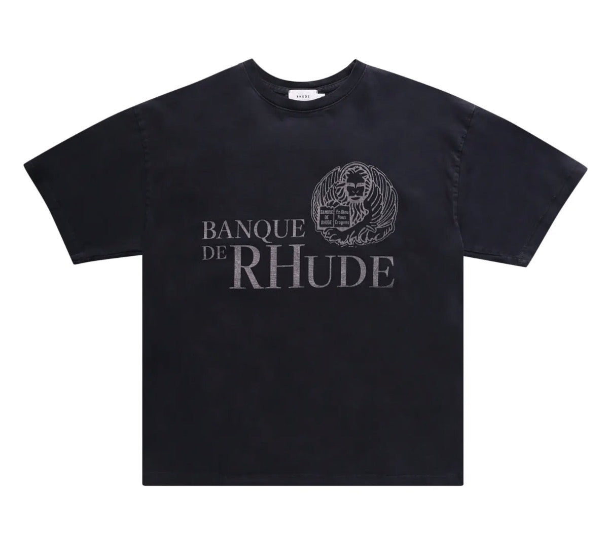 Size M (Fits L) Rhude Banque De Rhude Tee “Vintage Black”