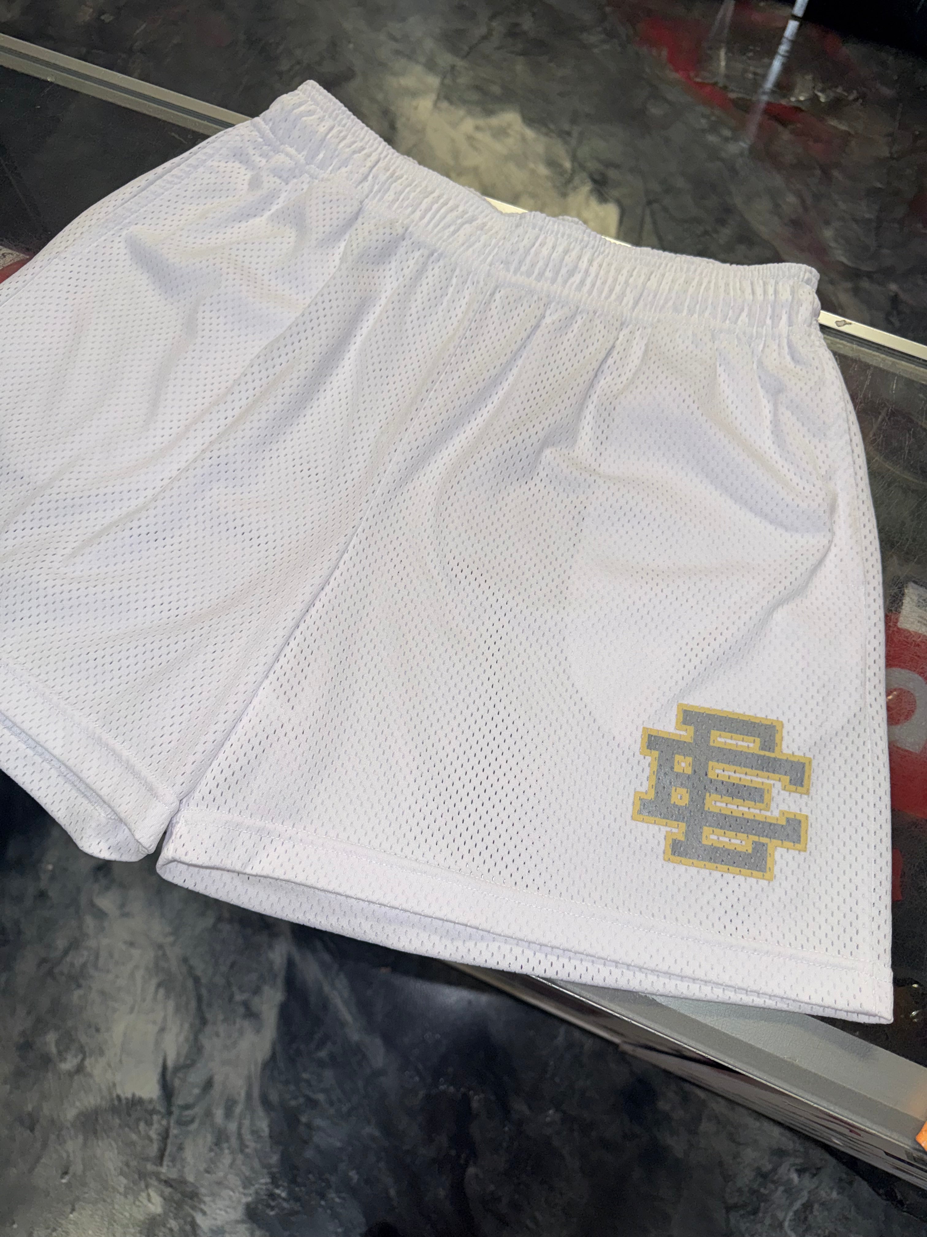 Size XL Eric Emanuel EE Shorts “White/Silver” Worn 1x