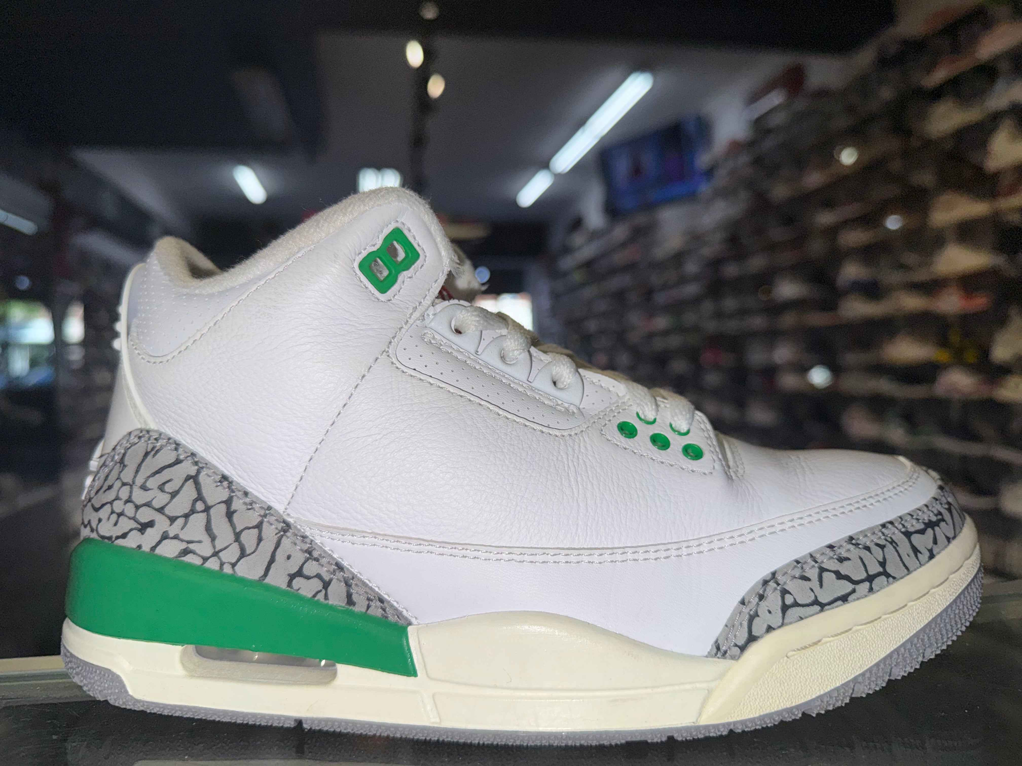 Size 5.5 (7W) Air Jordan 3 "Lucky Green"