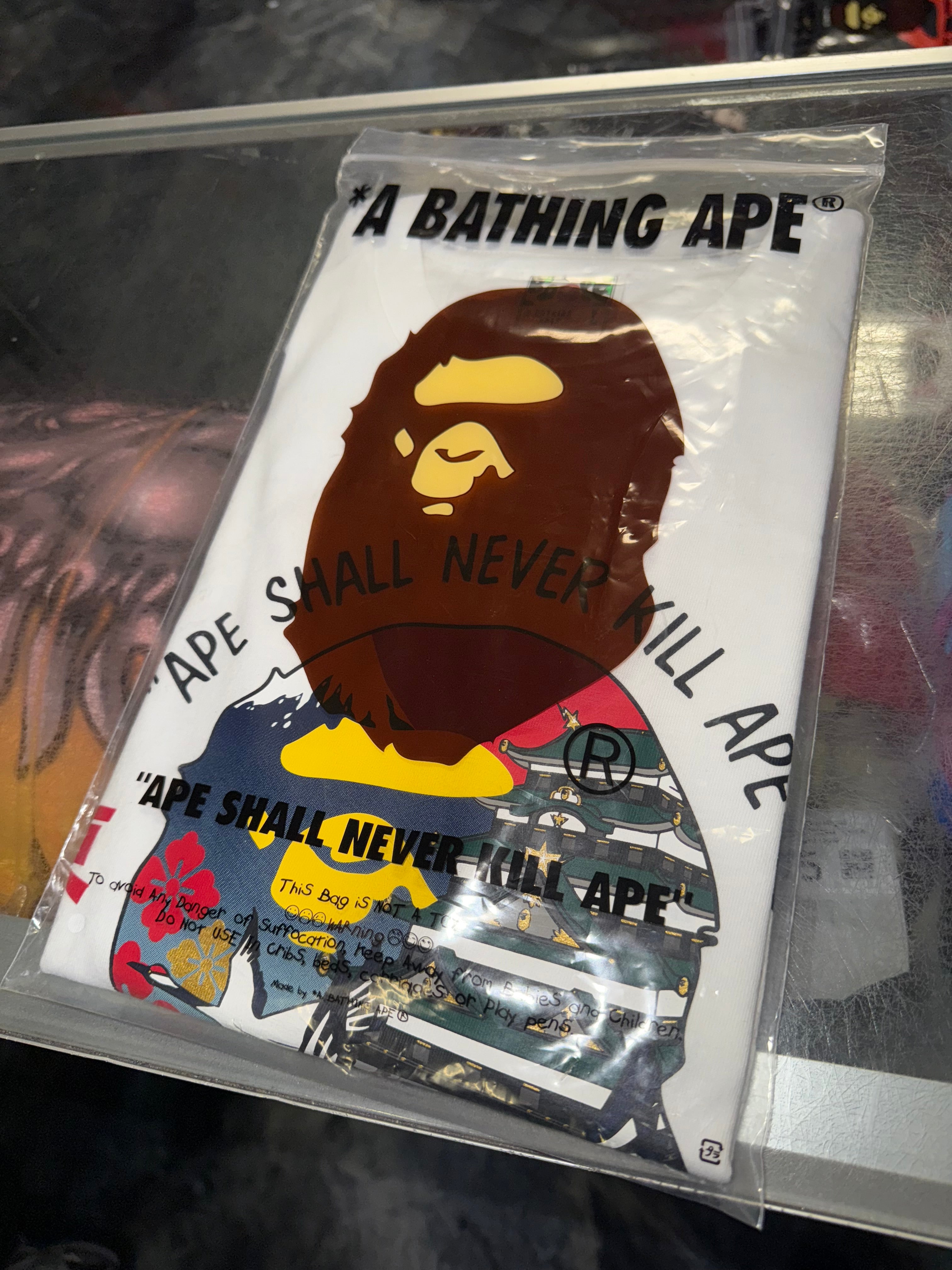 Size L Bape Tokyo Never Kill Ape Tee "White" Brand New