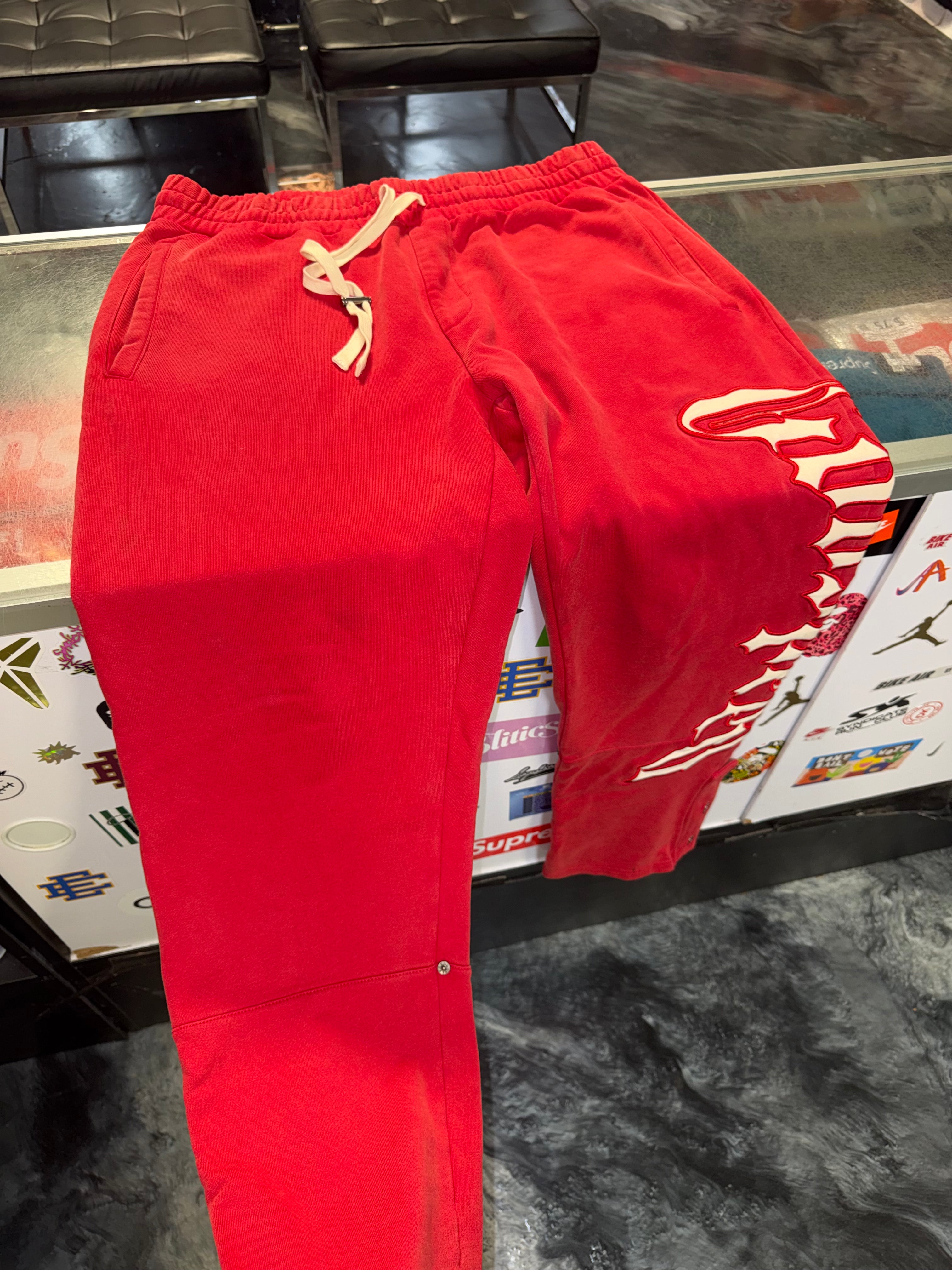 Size XXL (Fits XL) Godspeed OG Logo Sweatpants “Red/White”