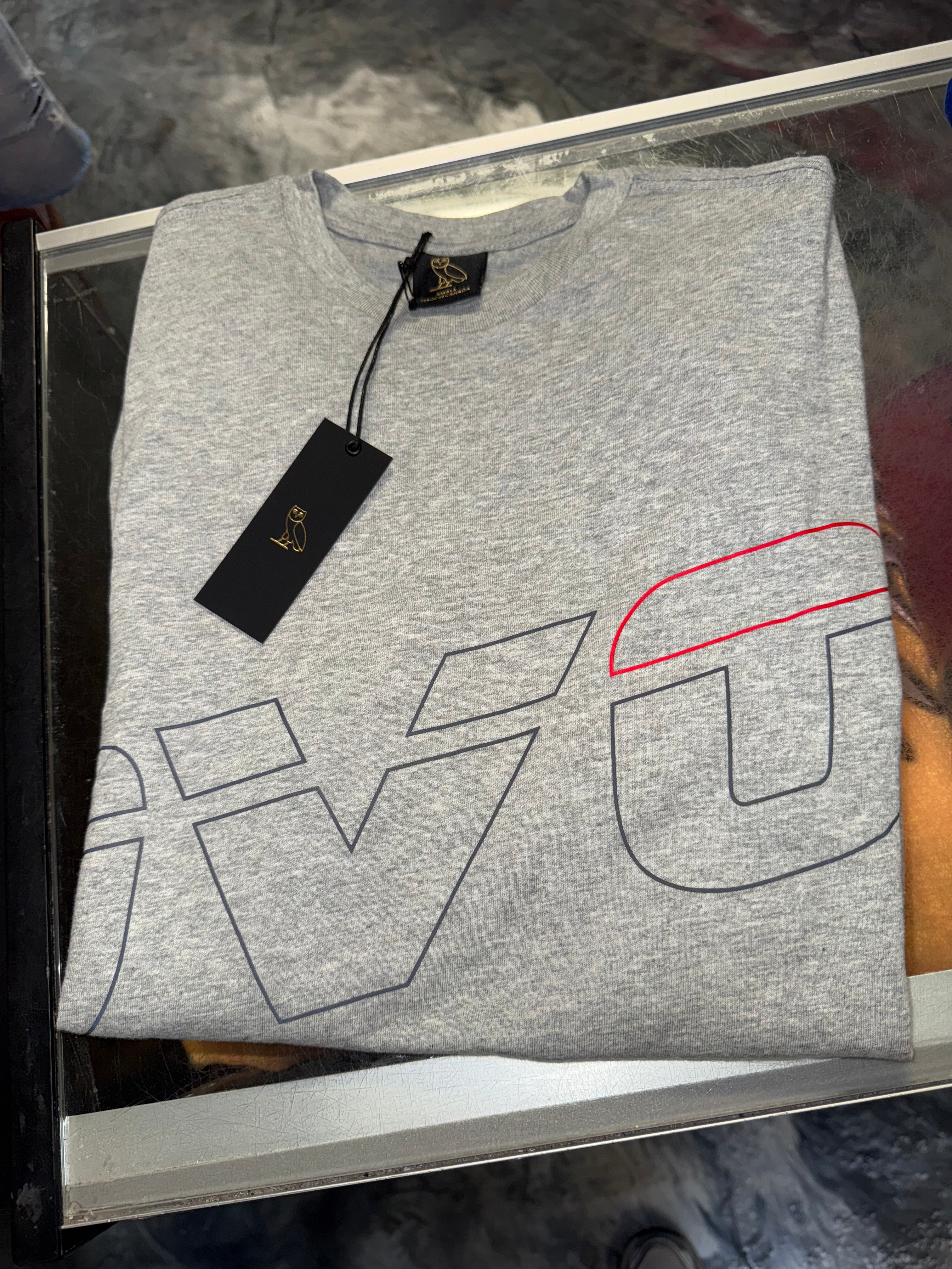 Size S OVO Racing Logo Long Sleeve “Grey” Brand New