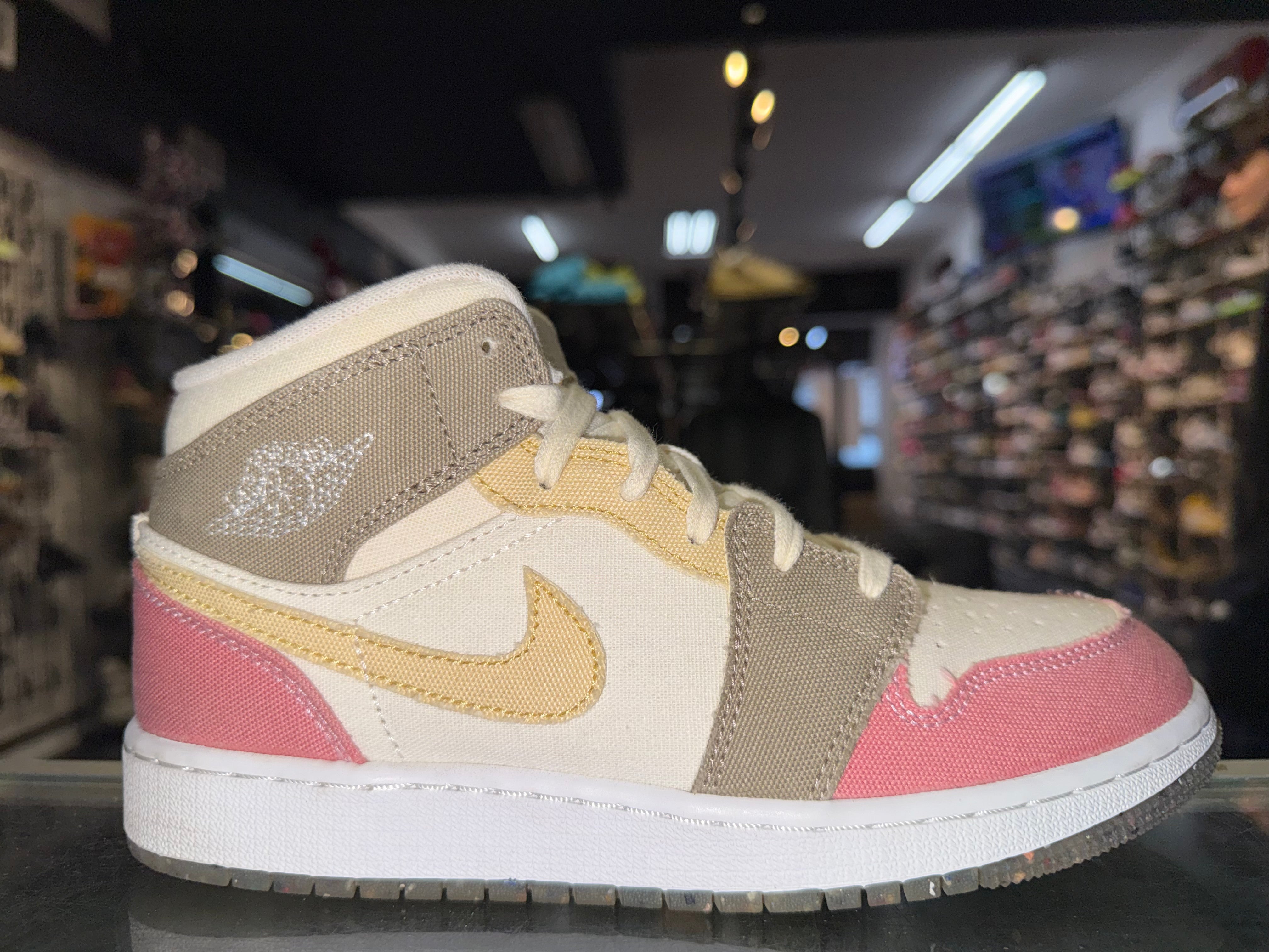 Size 5y Air Jordan 1 Mid "Pastel Vivid Green"