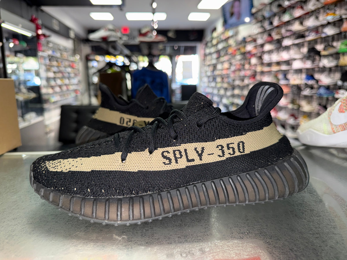 Size 9 Yeezy Boost 350 V2 "Core Black Green"